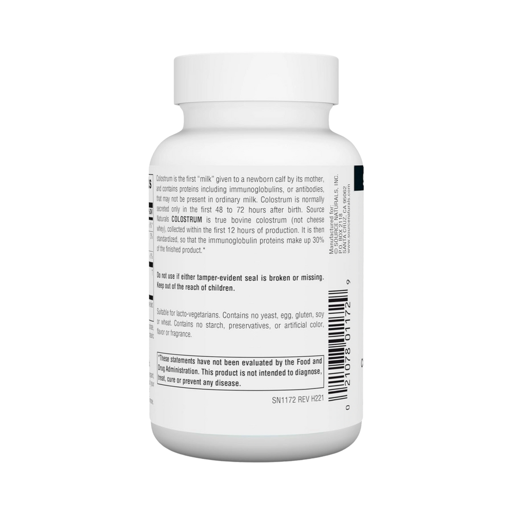 Source Naturals, Colostrum, 650 Mg, 60 Tablets