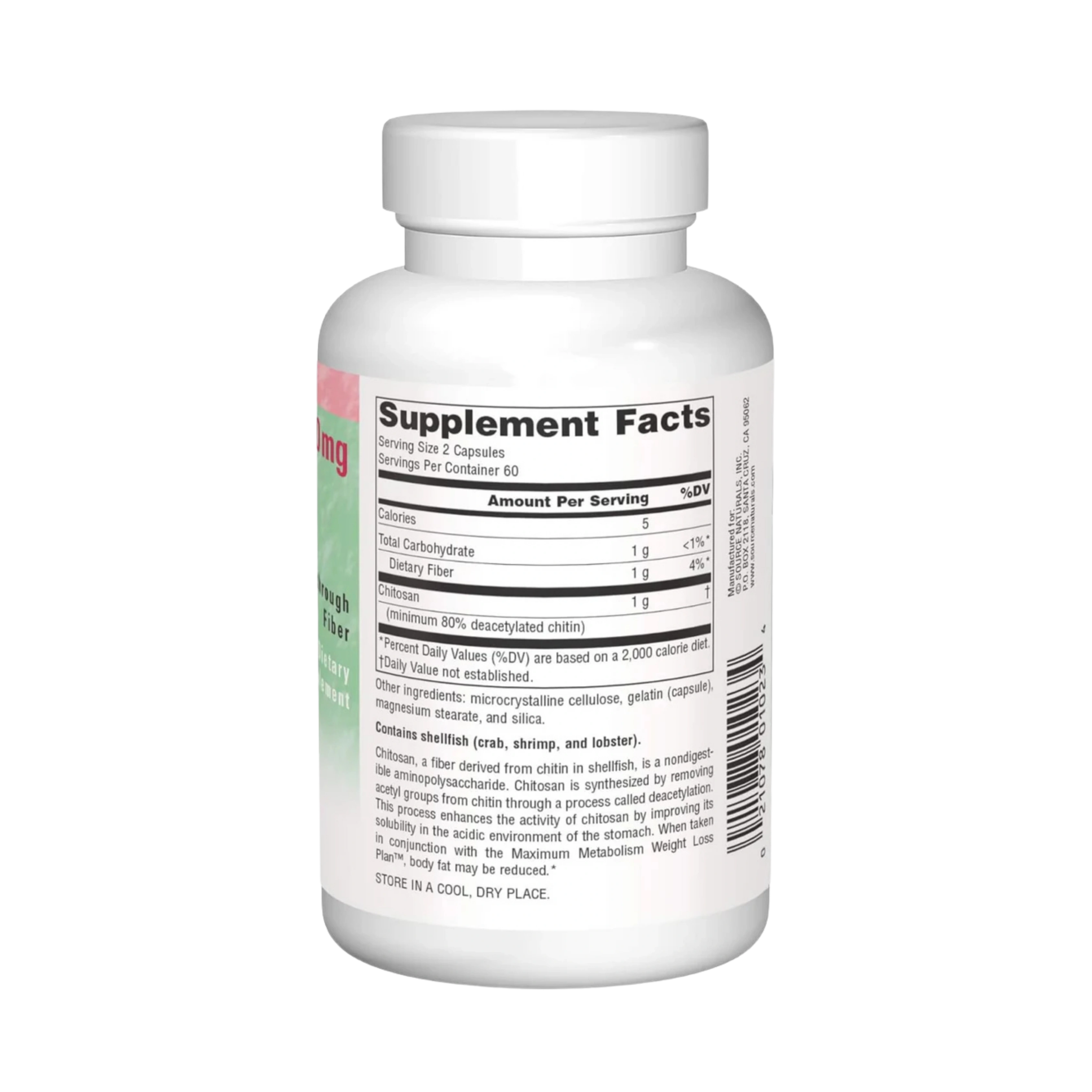 Source Naturals, Diet Chitosan, 500 Mg, 120 Capsules