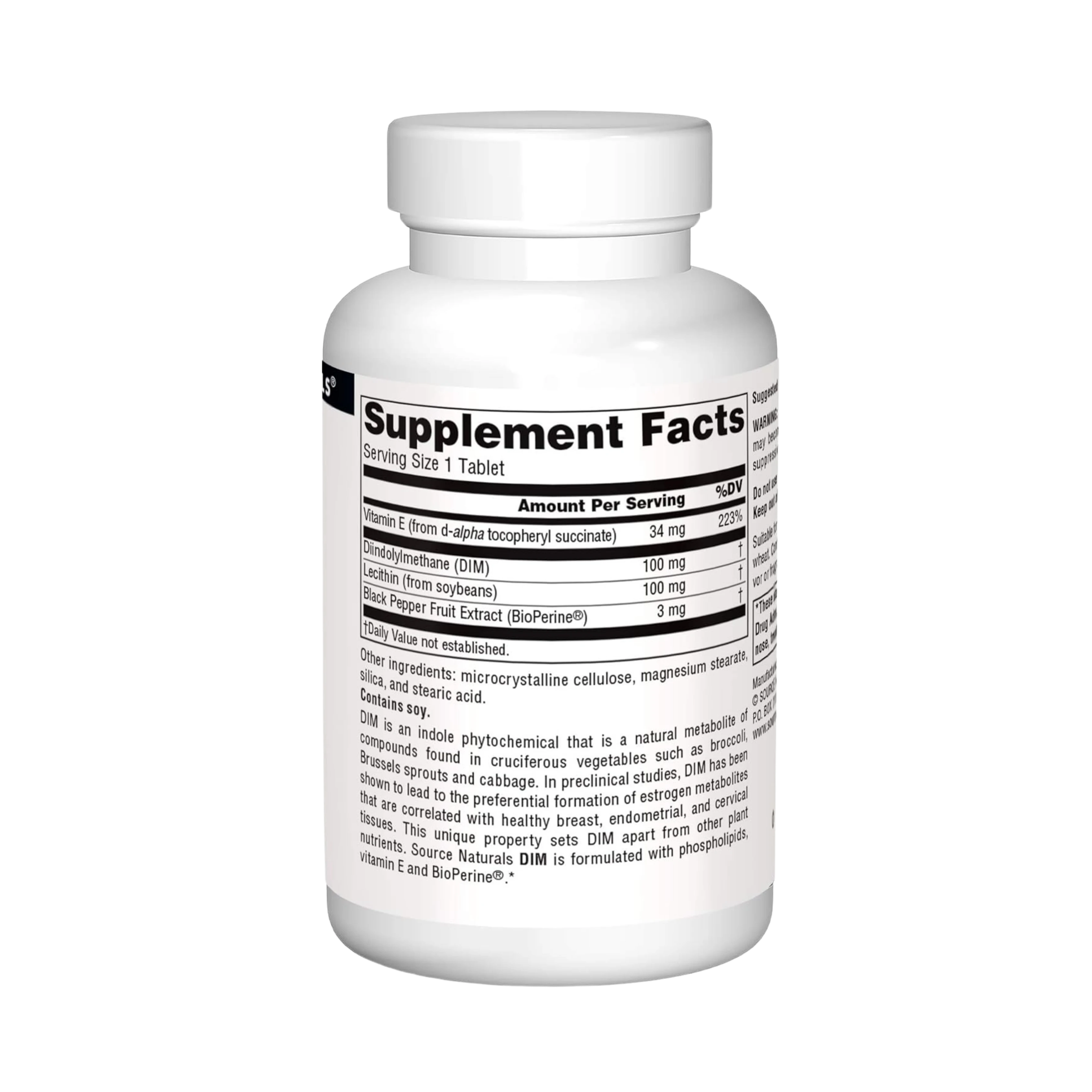Source Naturals, DIM, 100 Mg, 60 Tablets