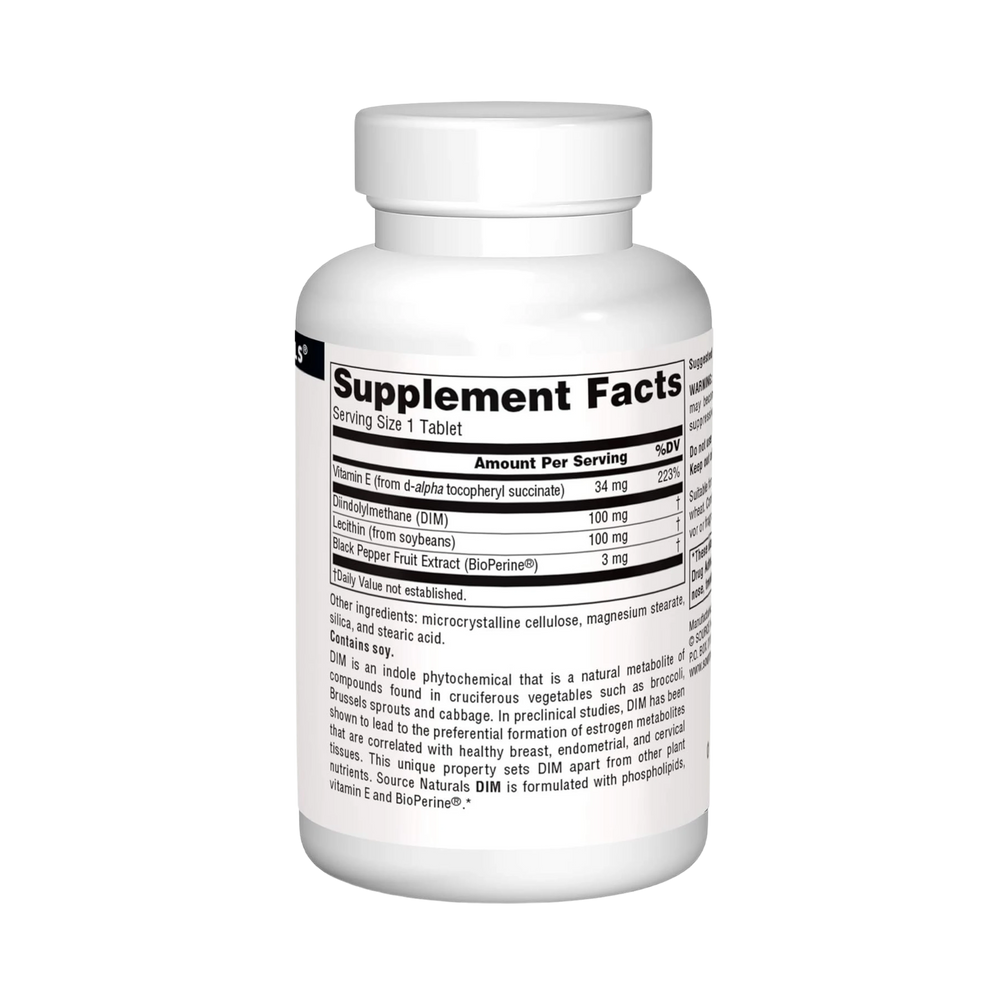 Source Naturals, DIM, 100 Mg, 60 Tablets