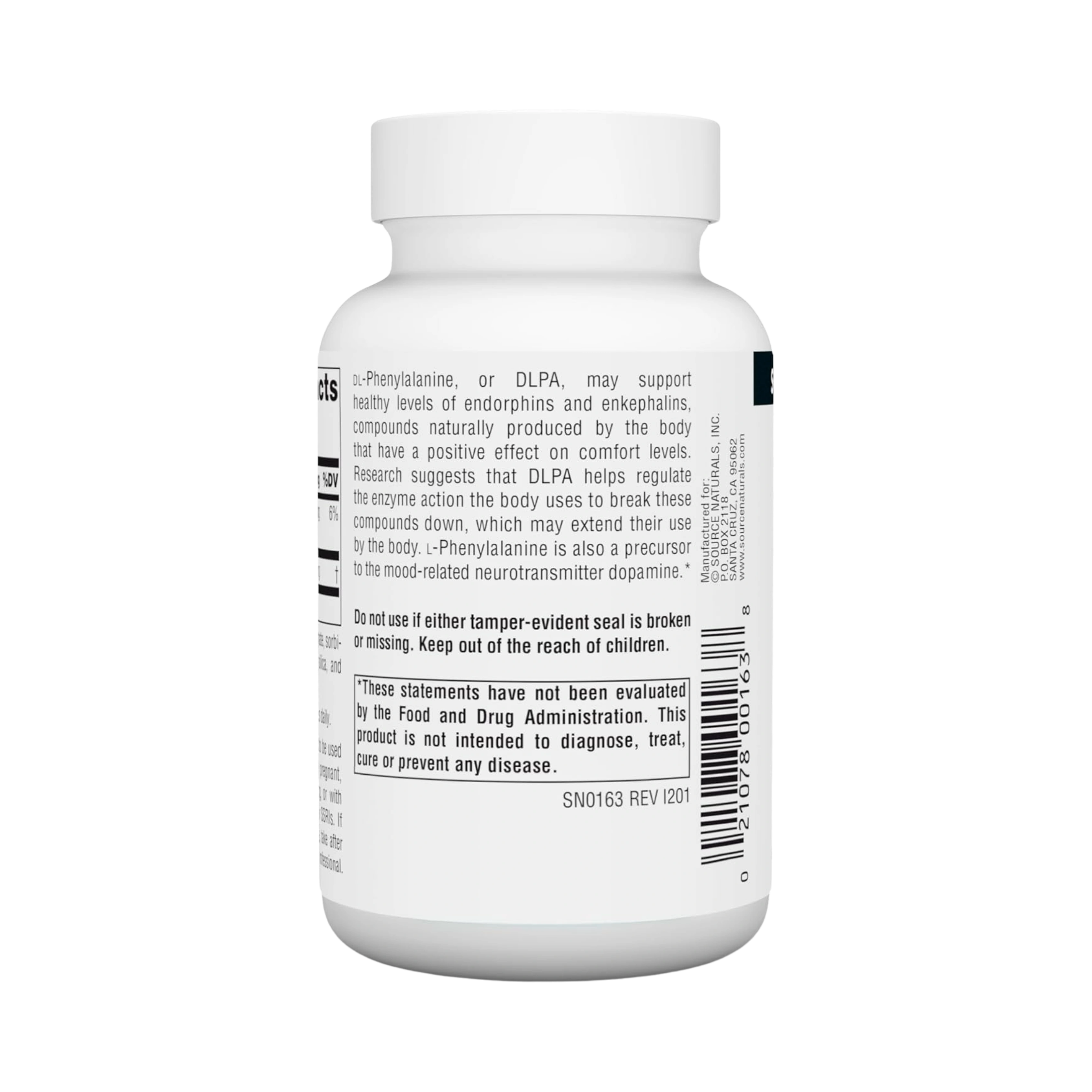 Source Naturals, DLPA, 375 Mg, 120 Tablets