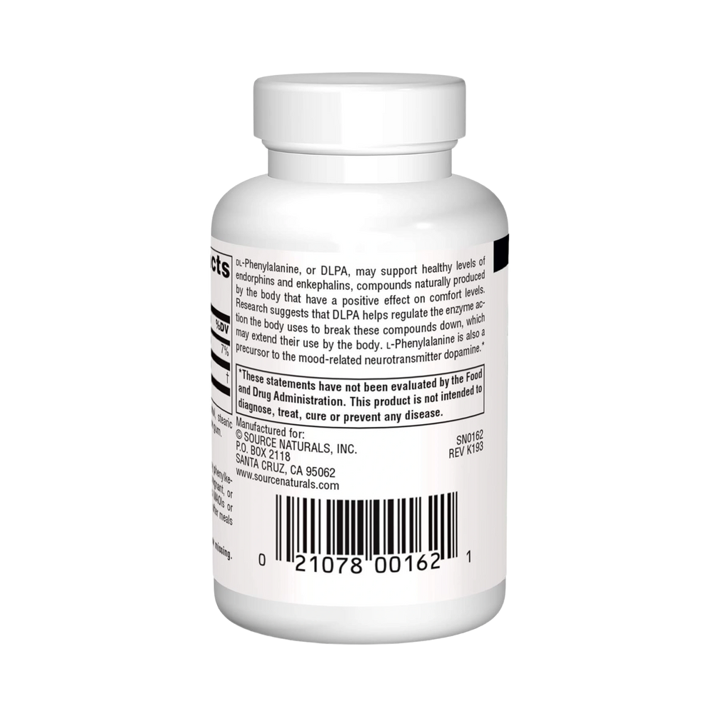 Source Naturals, DLPA, 375 Mg, 60 Tablets