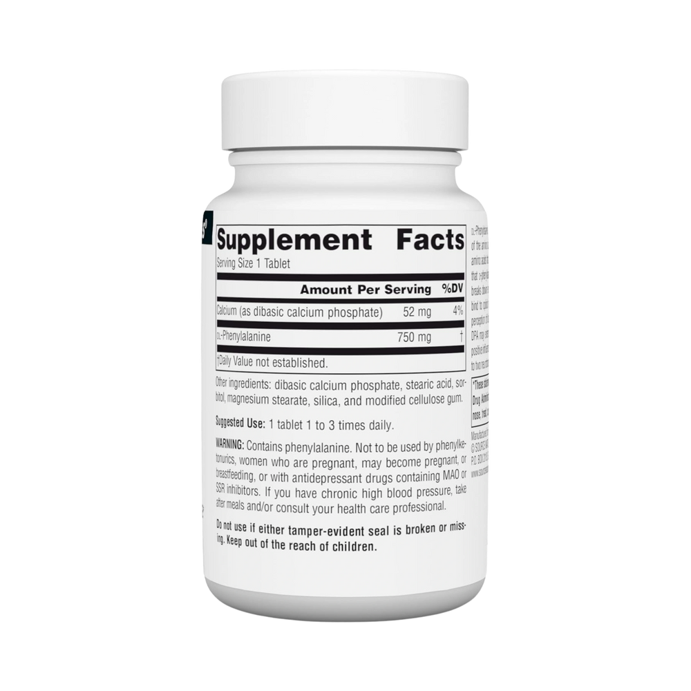 Source Naturals, DLPA, 750 Mg, 30 Tablets