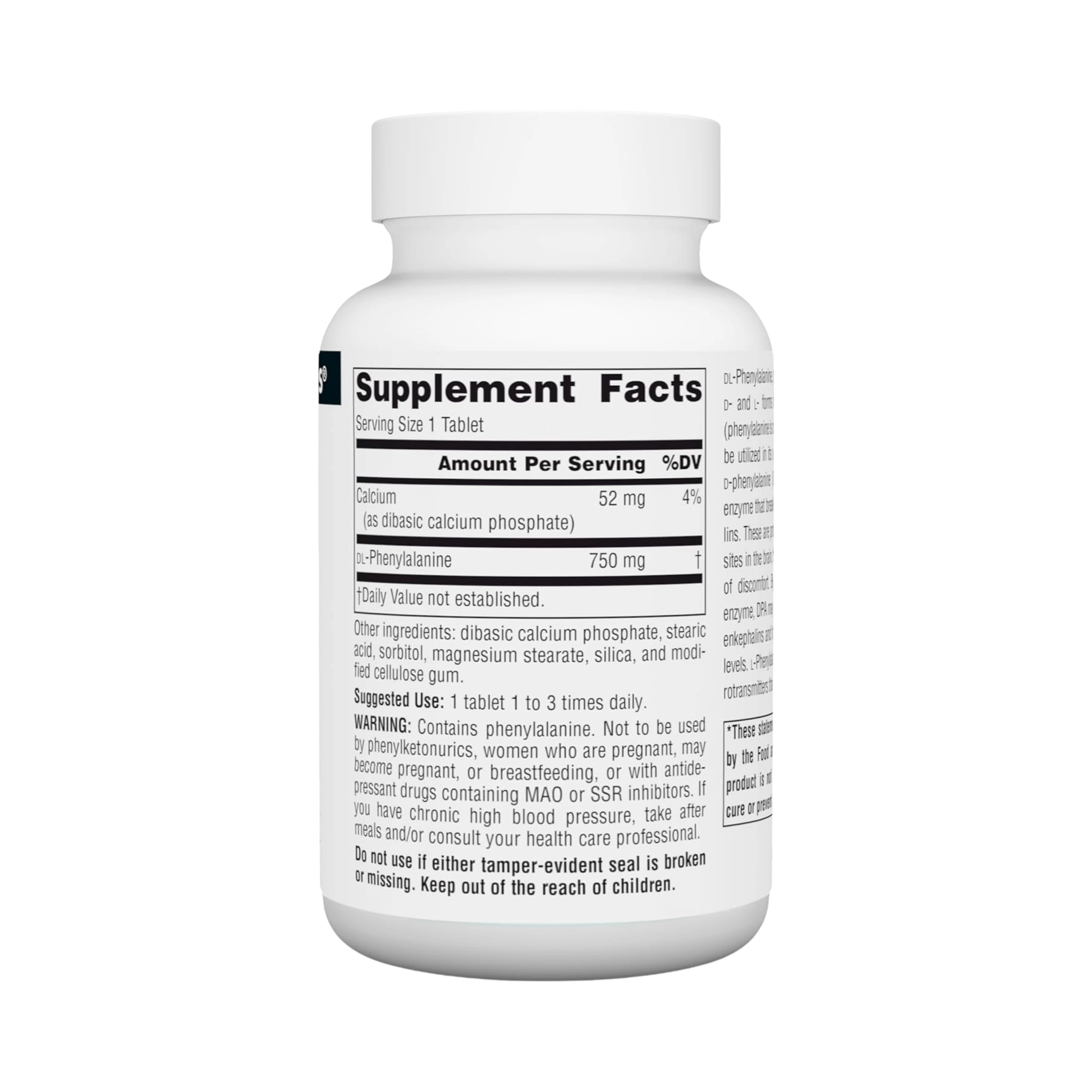 Source Naturals, DLPA, 750 Mg, 60 Tablets