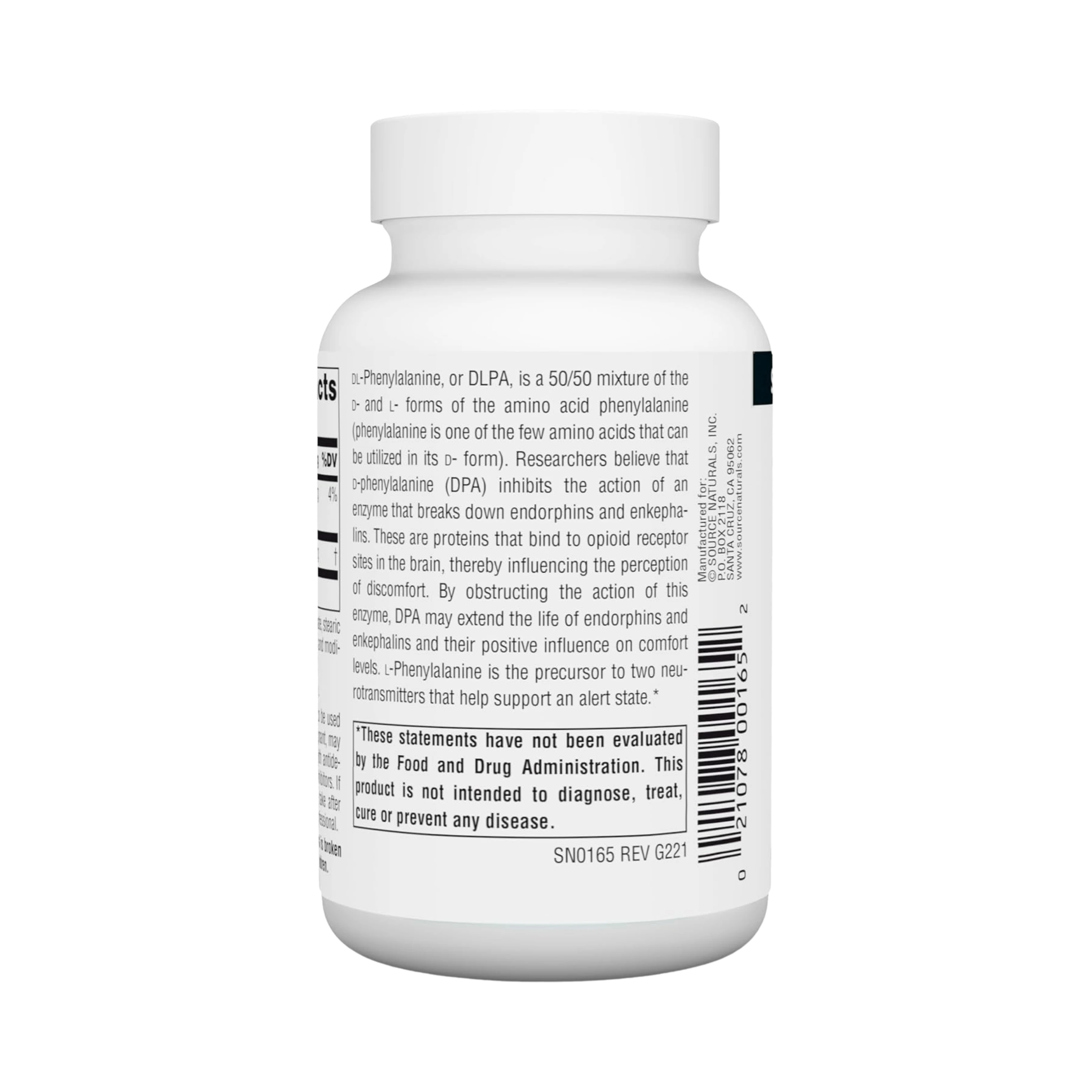 Source Naturals, DLPA, 750 Mg, 60 Tablets
