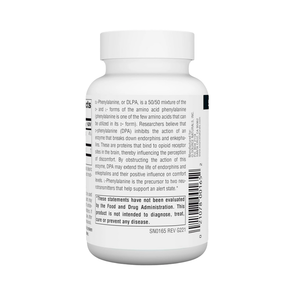 Source Naturals, DLPA, 750 Mg, 60 Tablets