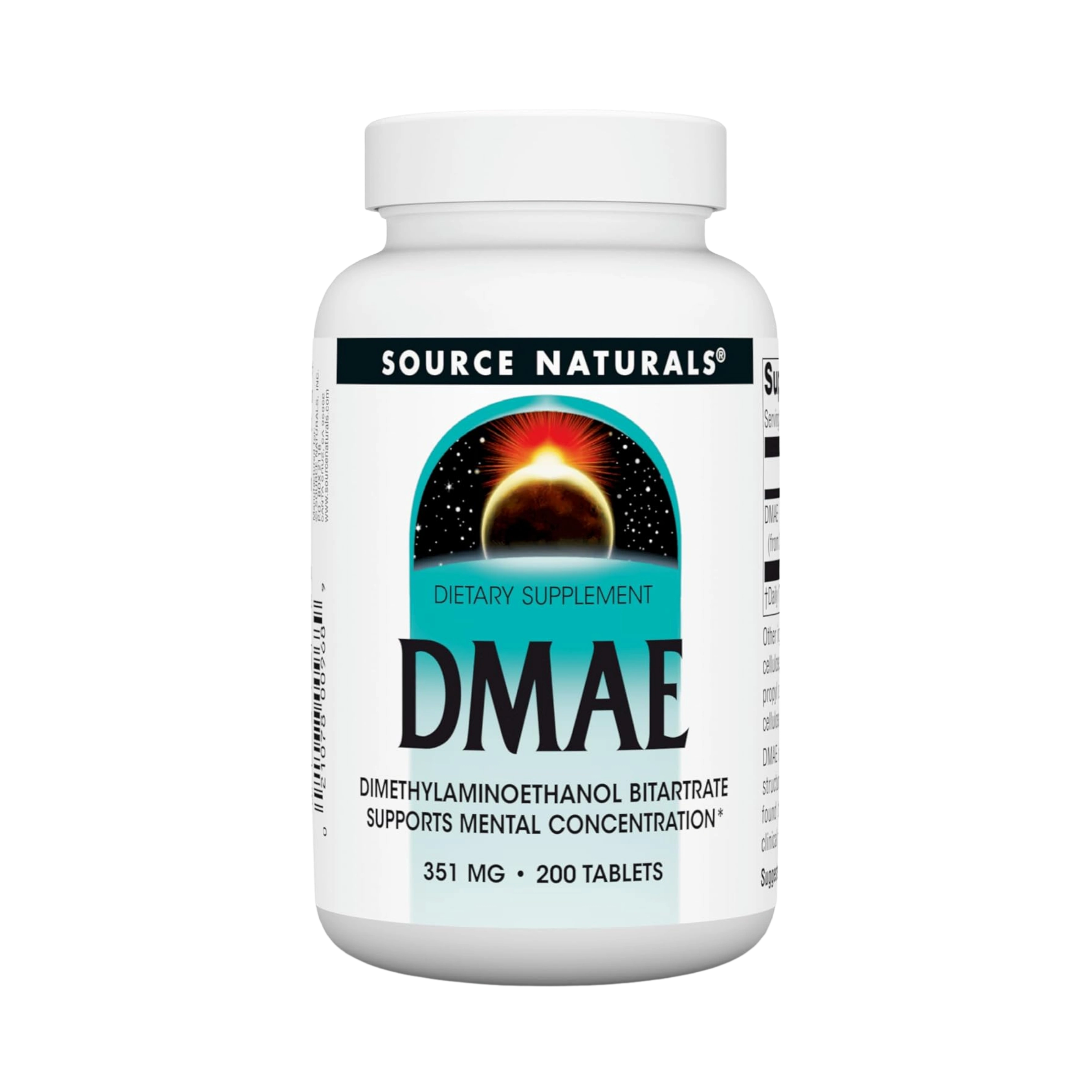 Source Naturals, DMAE, Dimethylaminoethanol Bitartrate, 200 Tablets