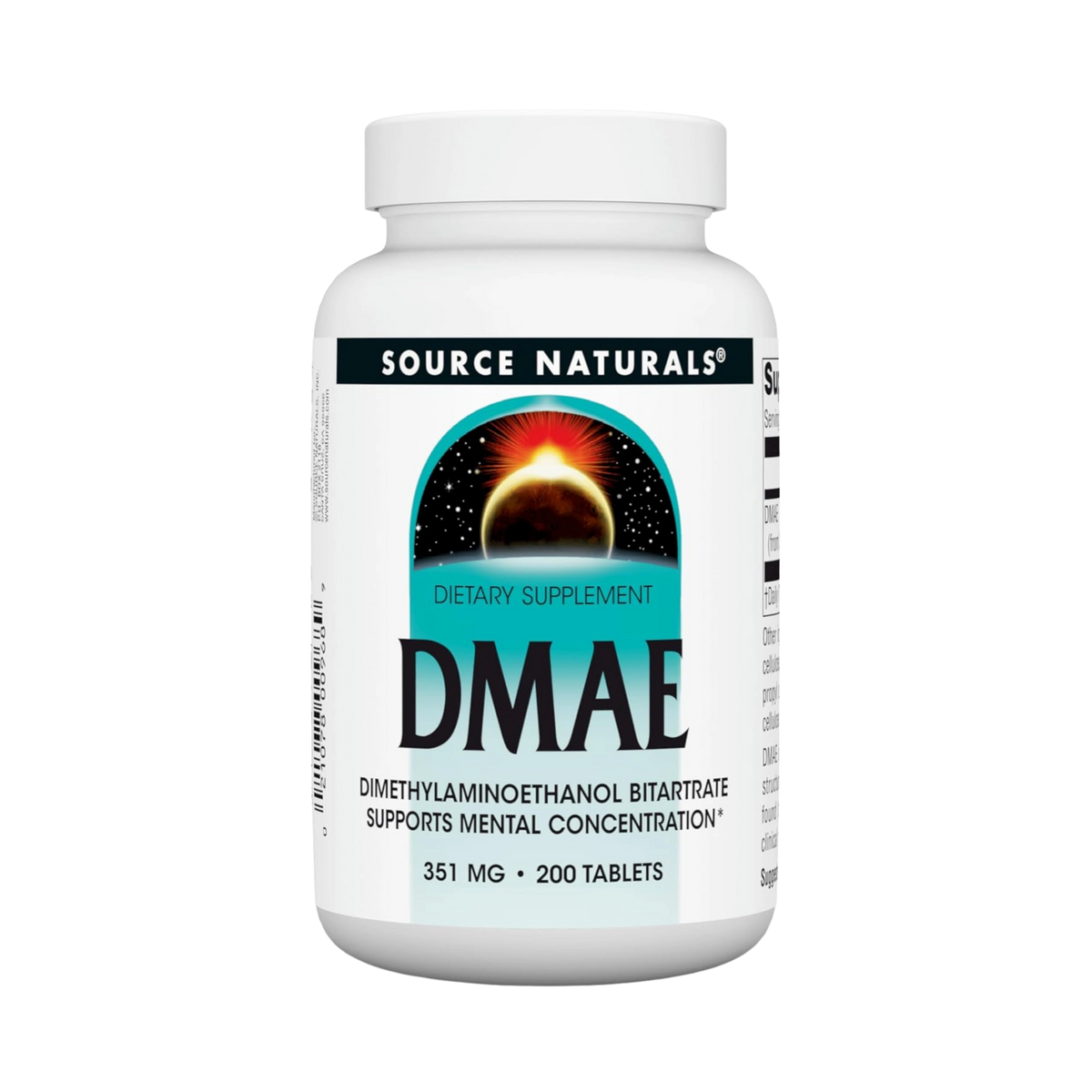 Source Naturals, DMAE, Dimethylaminoethanol Bitartrate, 200 Tablets