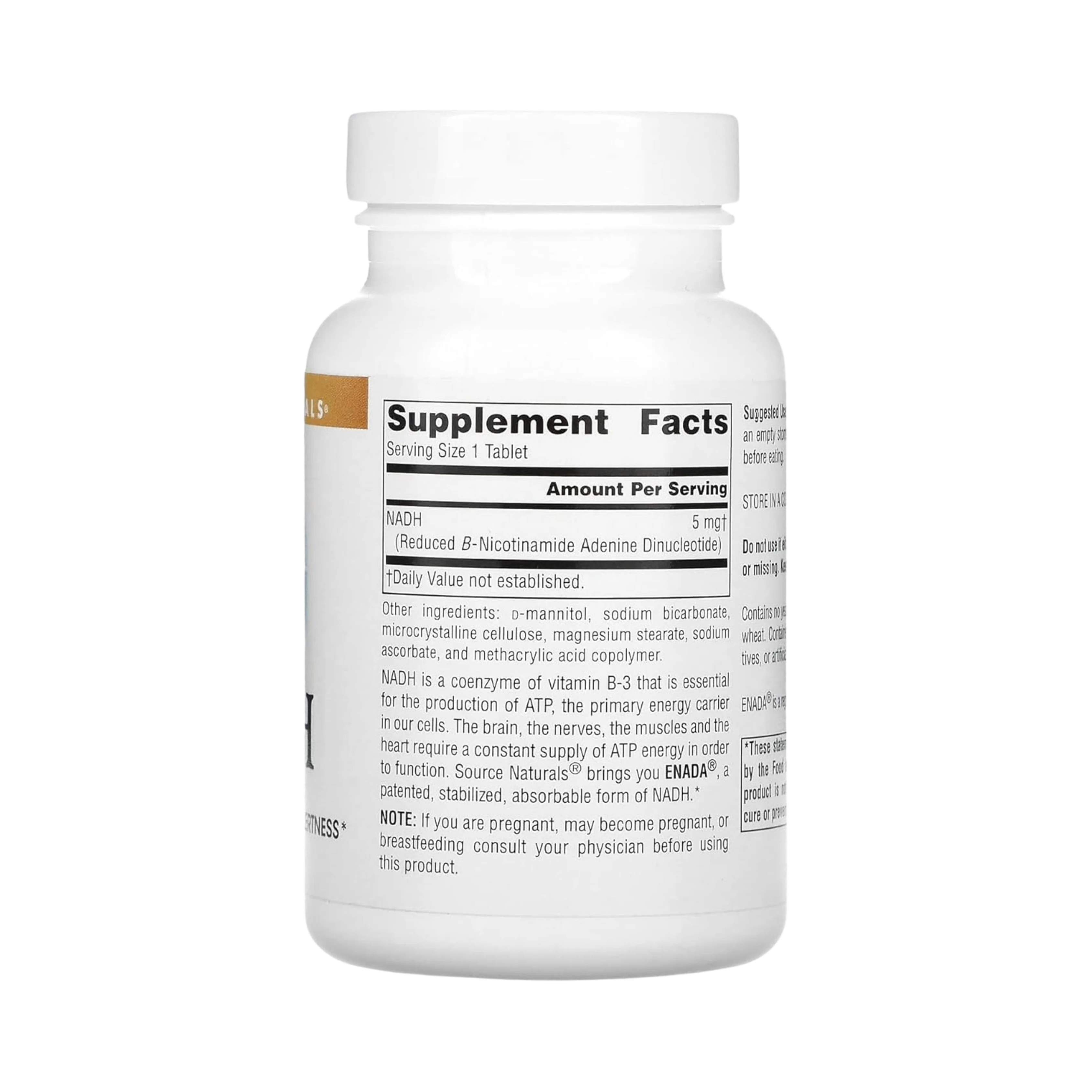 Source Naturals, ENADA NADH, 5 Mg, 30 Tablets