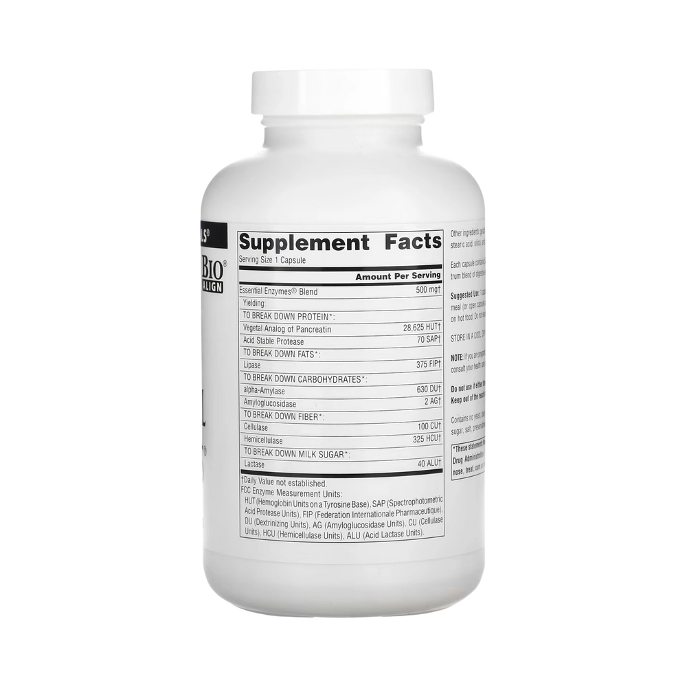 Source Naturals, Essential Enzymes, 500 Mg, 30 Capsules