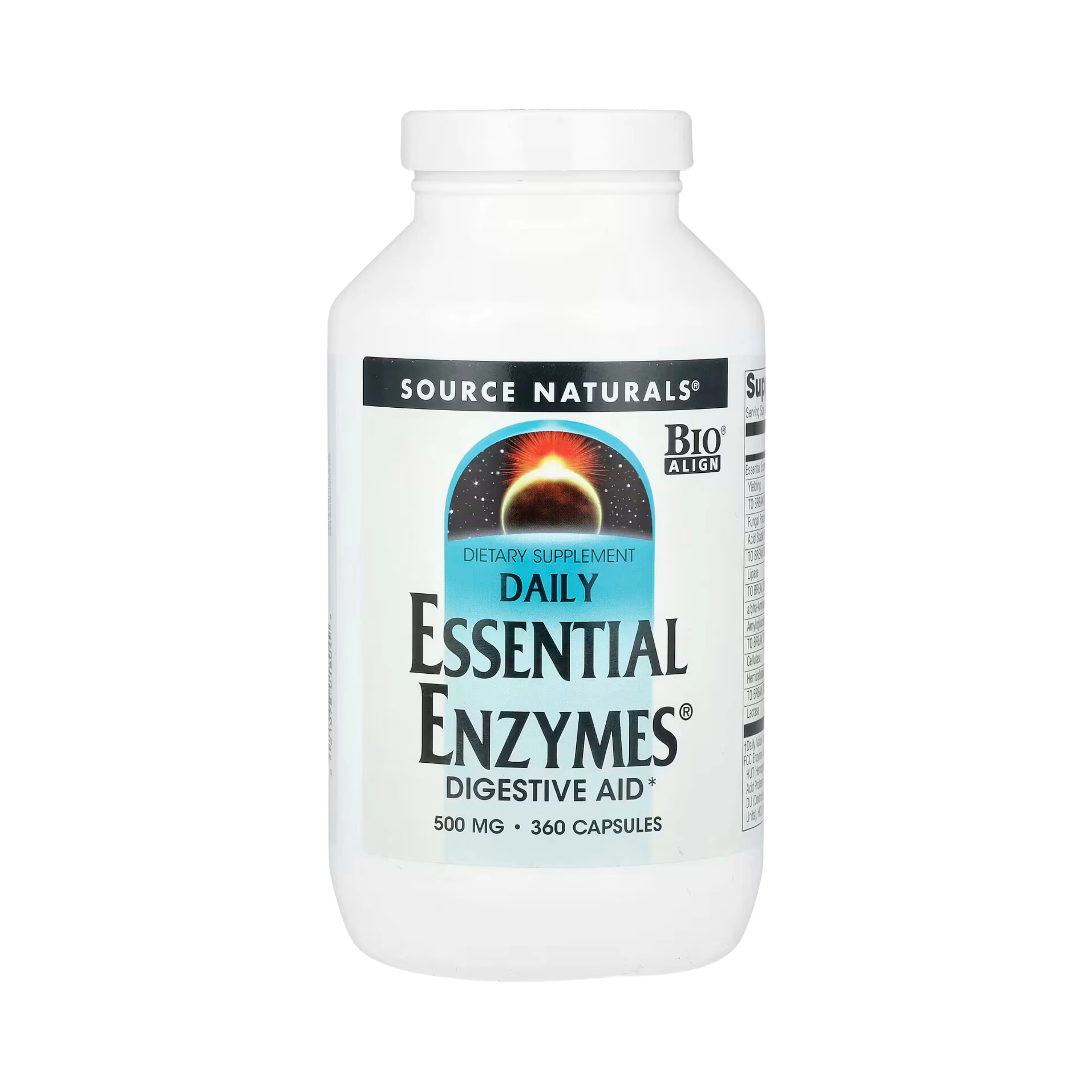 Source Naturals, Essential Enzymes, 500 Mg, 360 Capsules