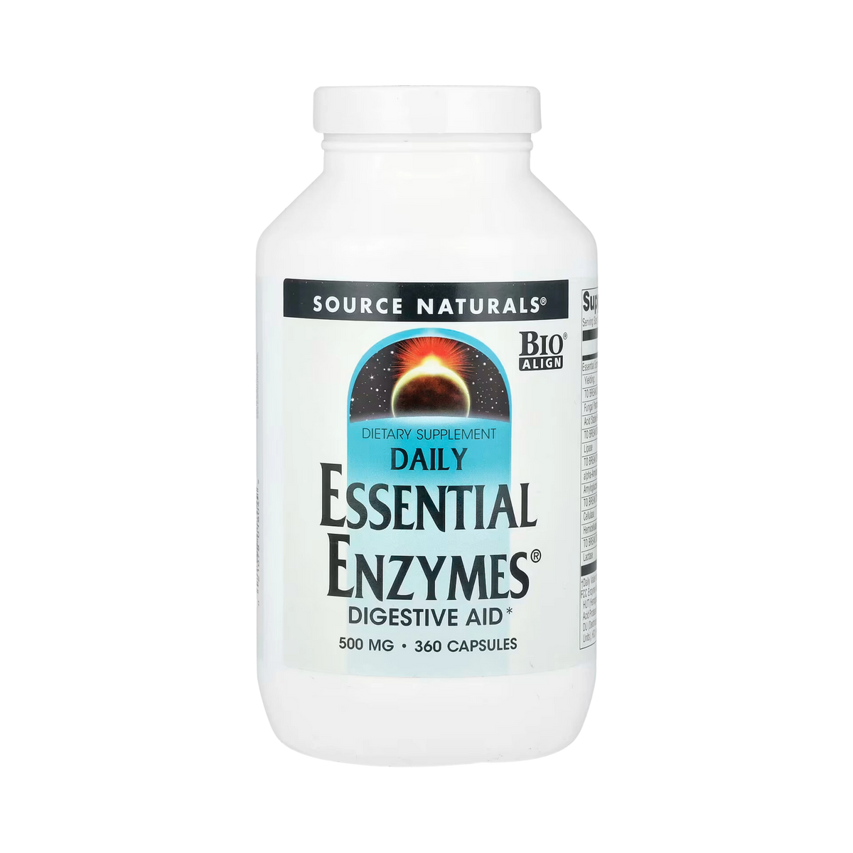 Source Naturals, Essential Enzymes, 500 Mg, 360 Capsules