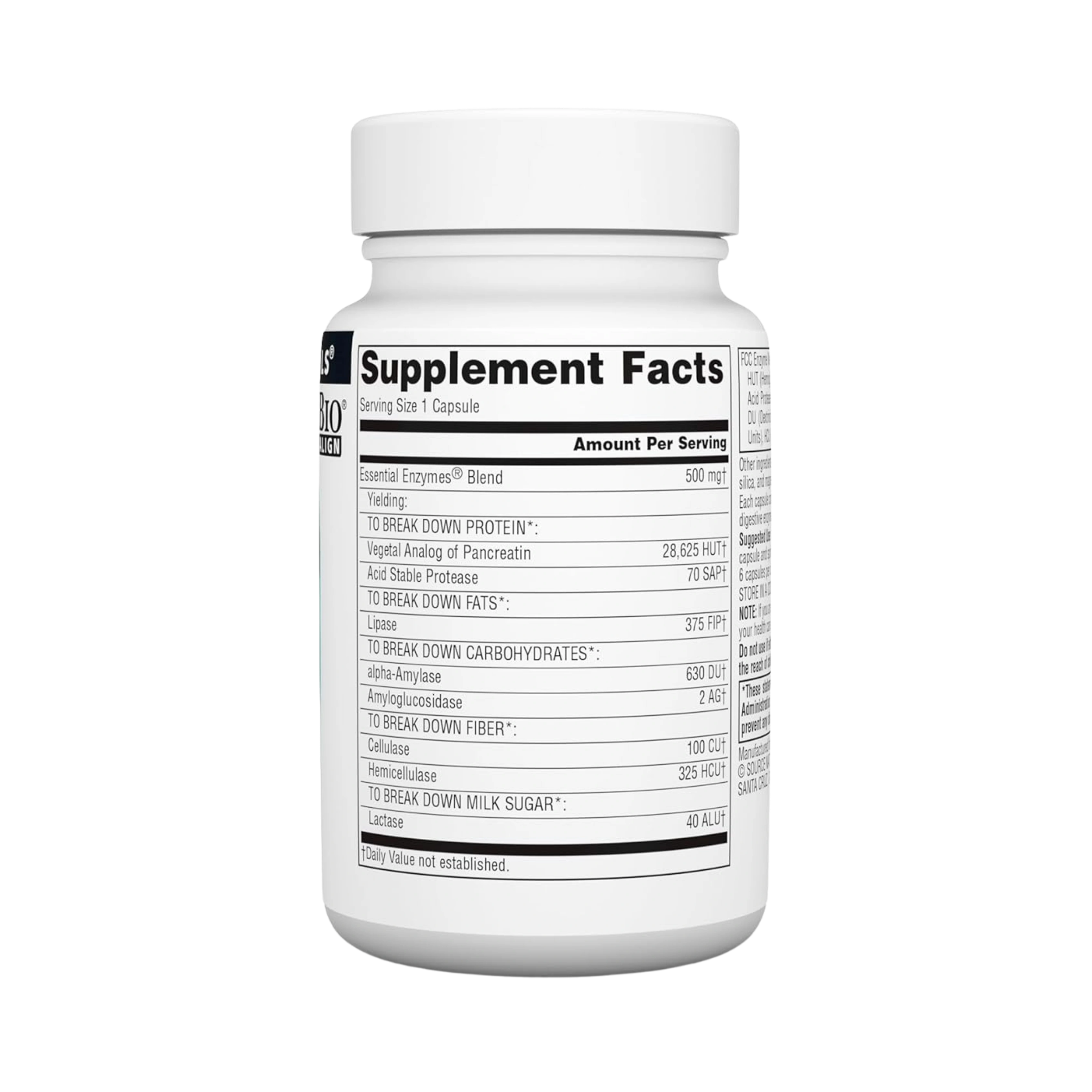 Source Naturals, Essential Enzymes, 500 Mg, 60 Capsules