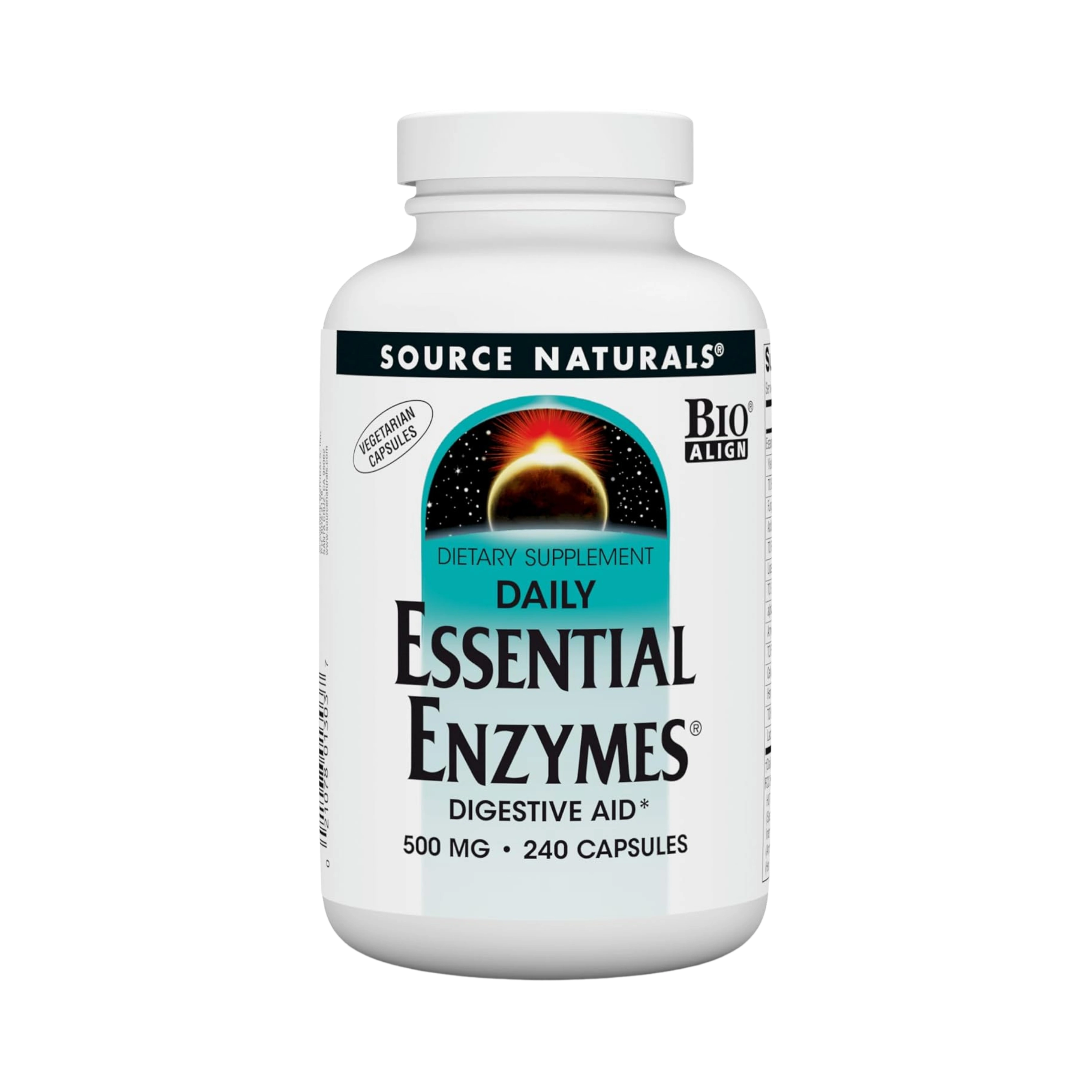 Source Naturals, Essential Enzymes Daily, 500 Mg, 240 Vegi Capsules