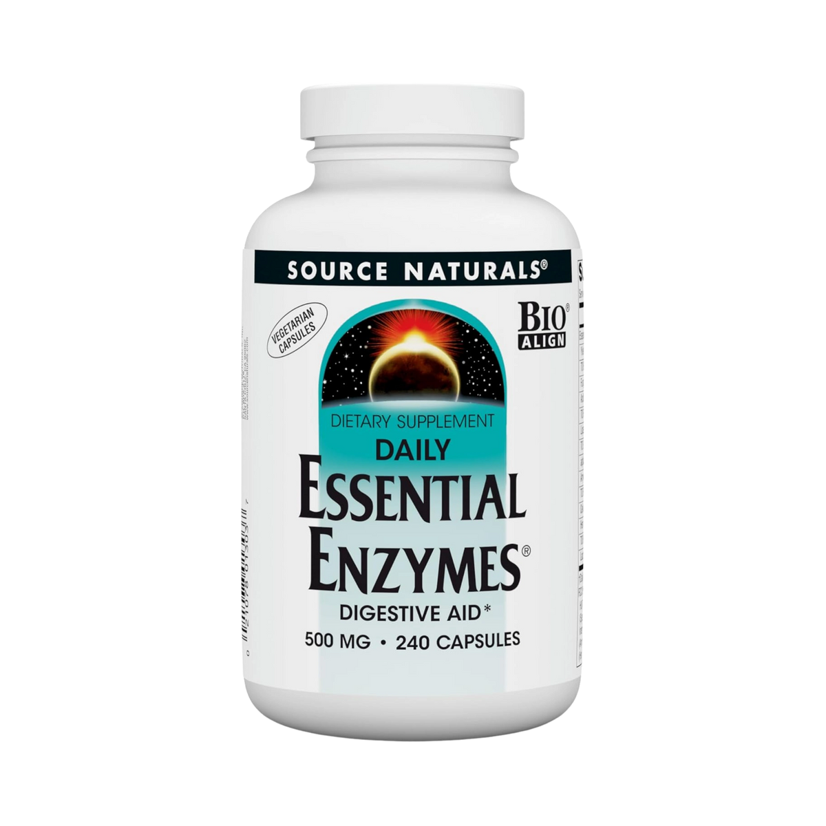 Source Naturals, Essential Enzymes Daily, 500 Mg, 240 Vegi Capsules