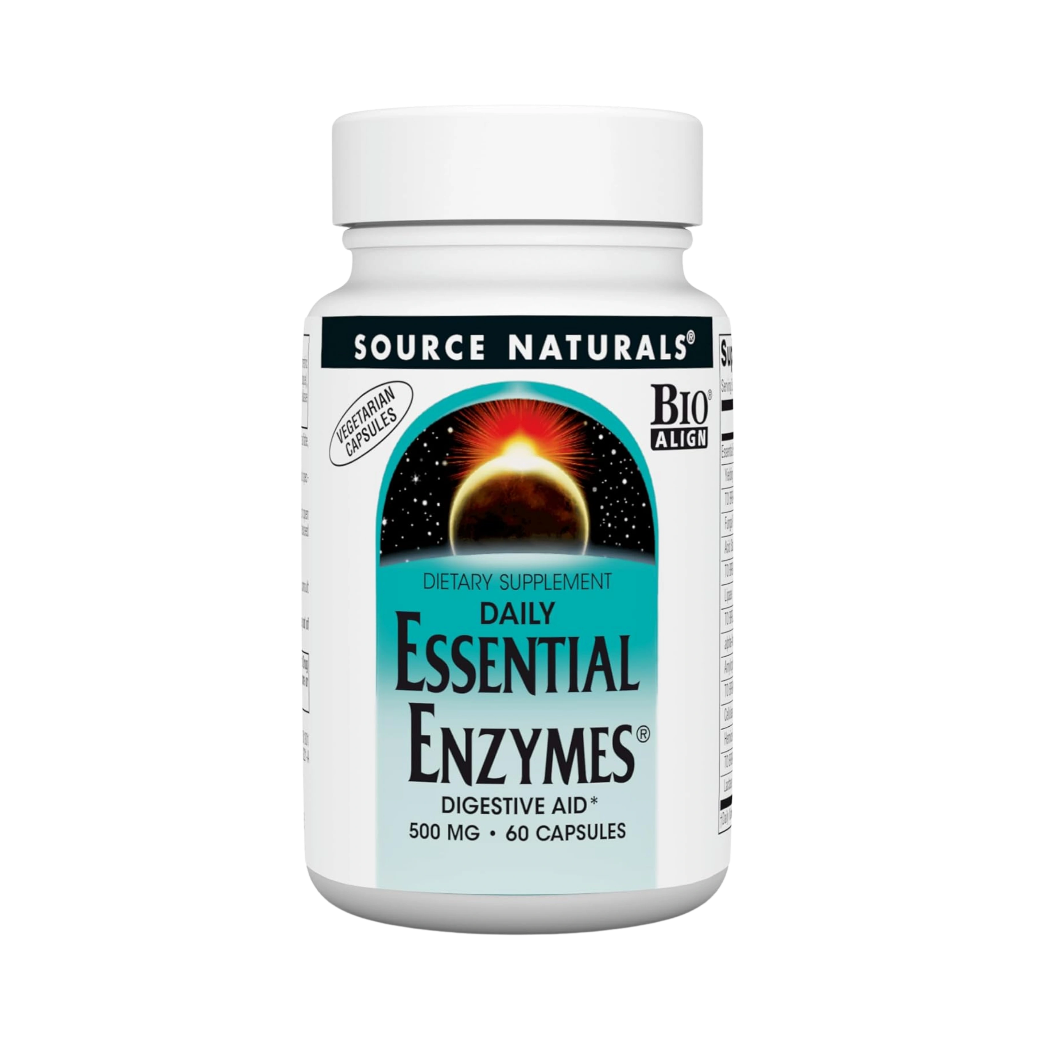 Source Naturals, Essential Enzymes Daily, 500 Mg, 60 Vegi Capsules