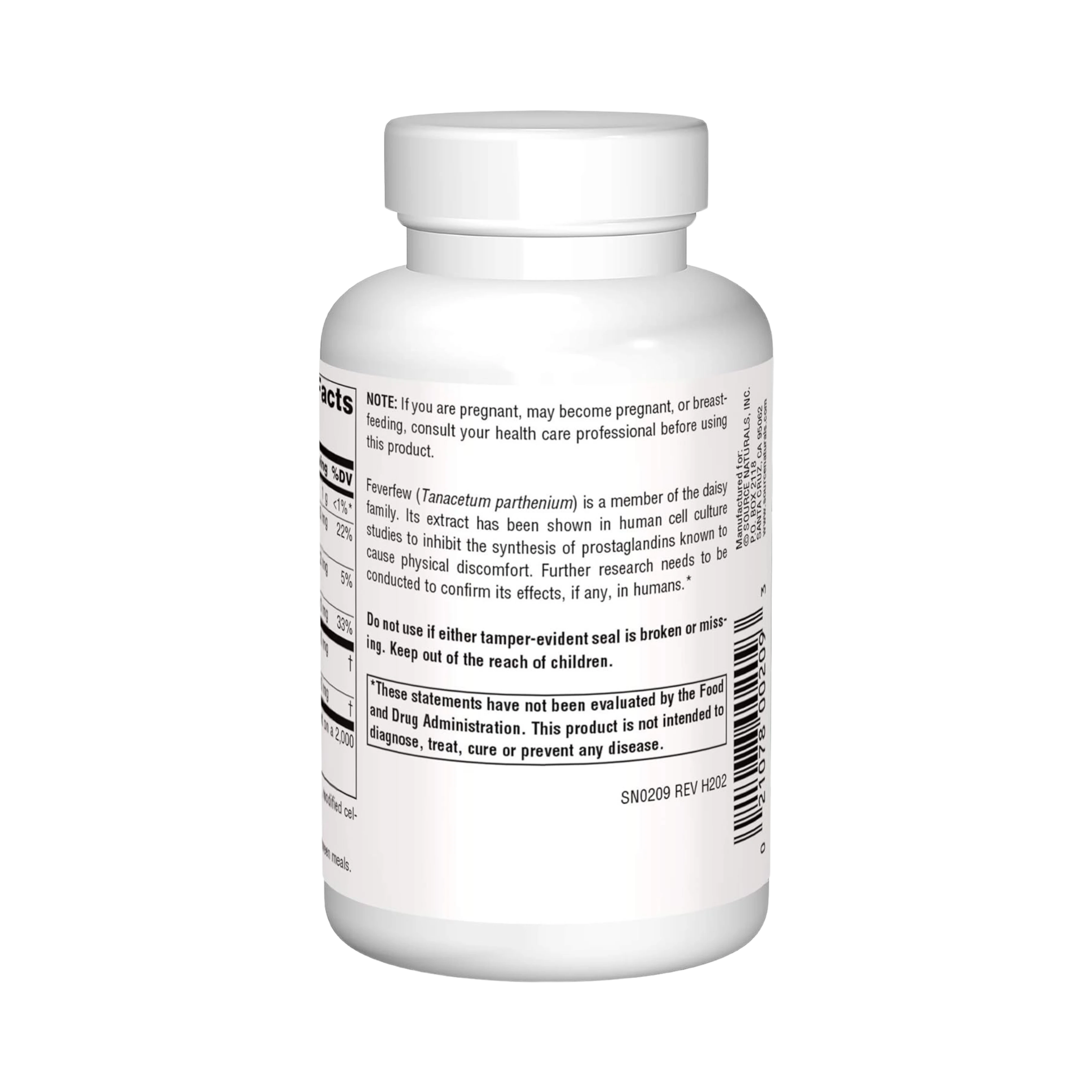 Source Naturals, Feverfew, 100 Tablets