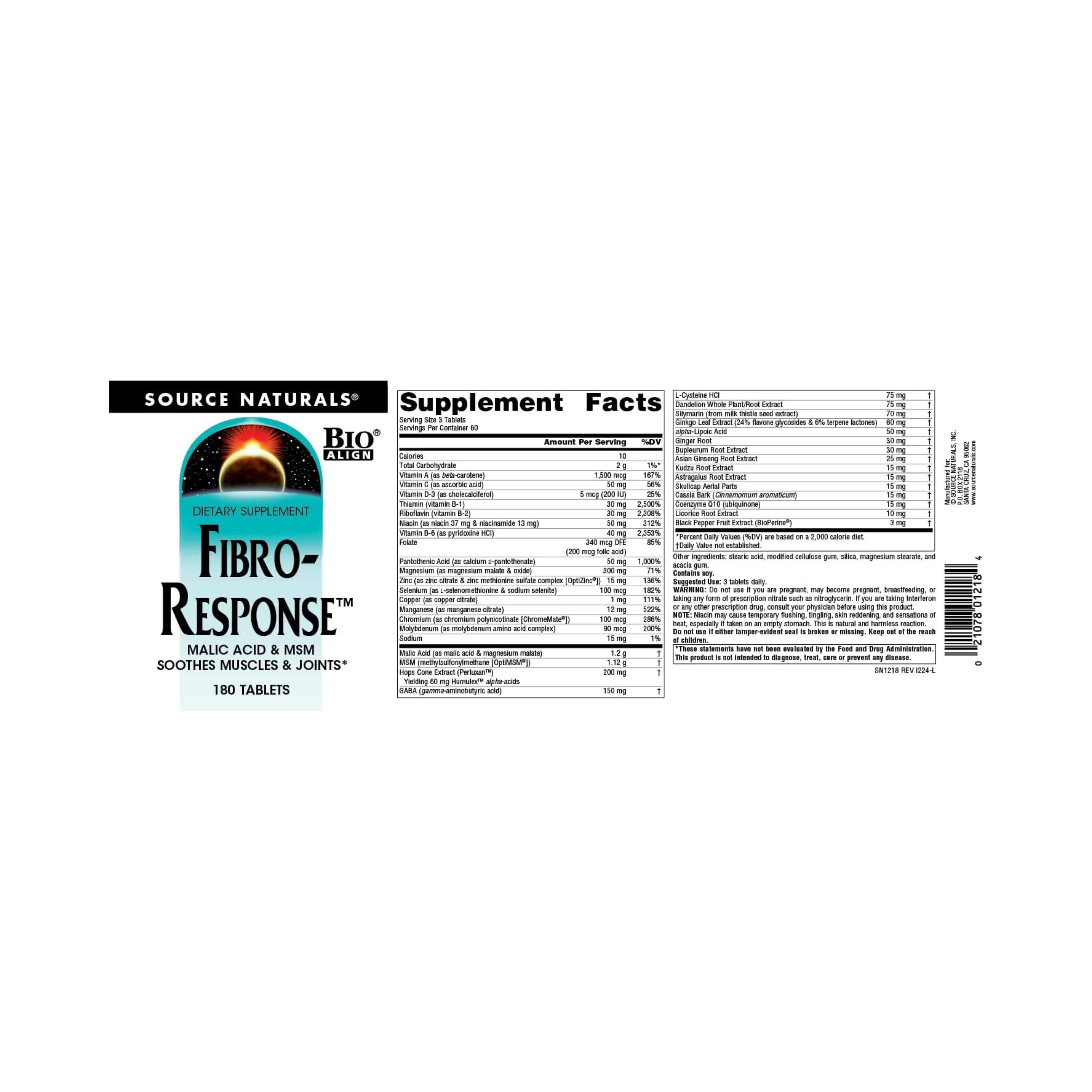 Source Naturals, Fibro-Response, 180 Tablets