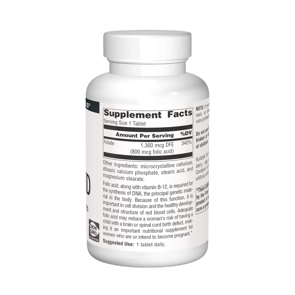 Source Naturals, Folic Acid 800 Mcg, 1000 Tablets