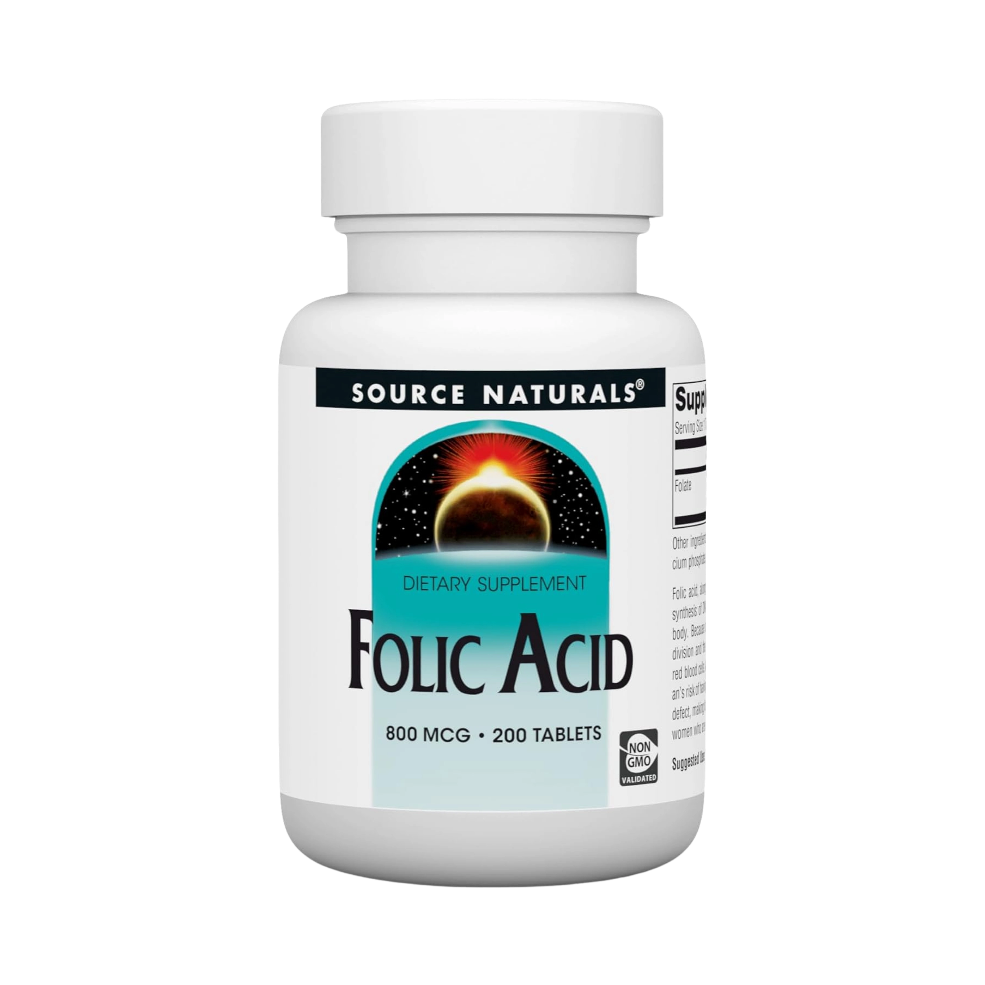 Source Naturals, Folic Acid, 800 Mcg, 200 Tablets