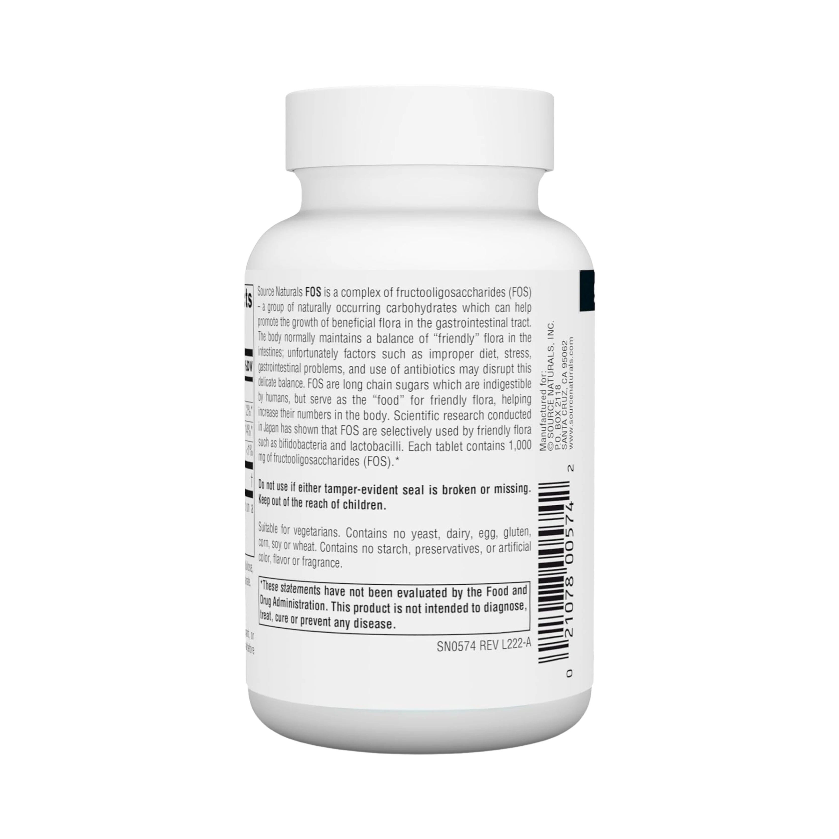 Source Naturals, FOS, 1000 Mg, 50 Tablets
