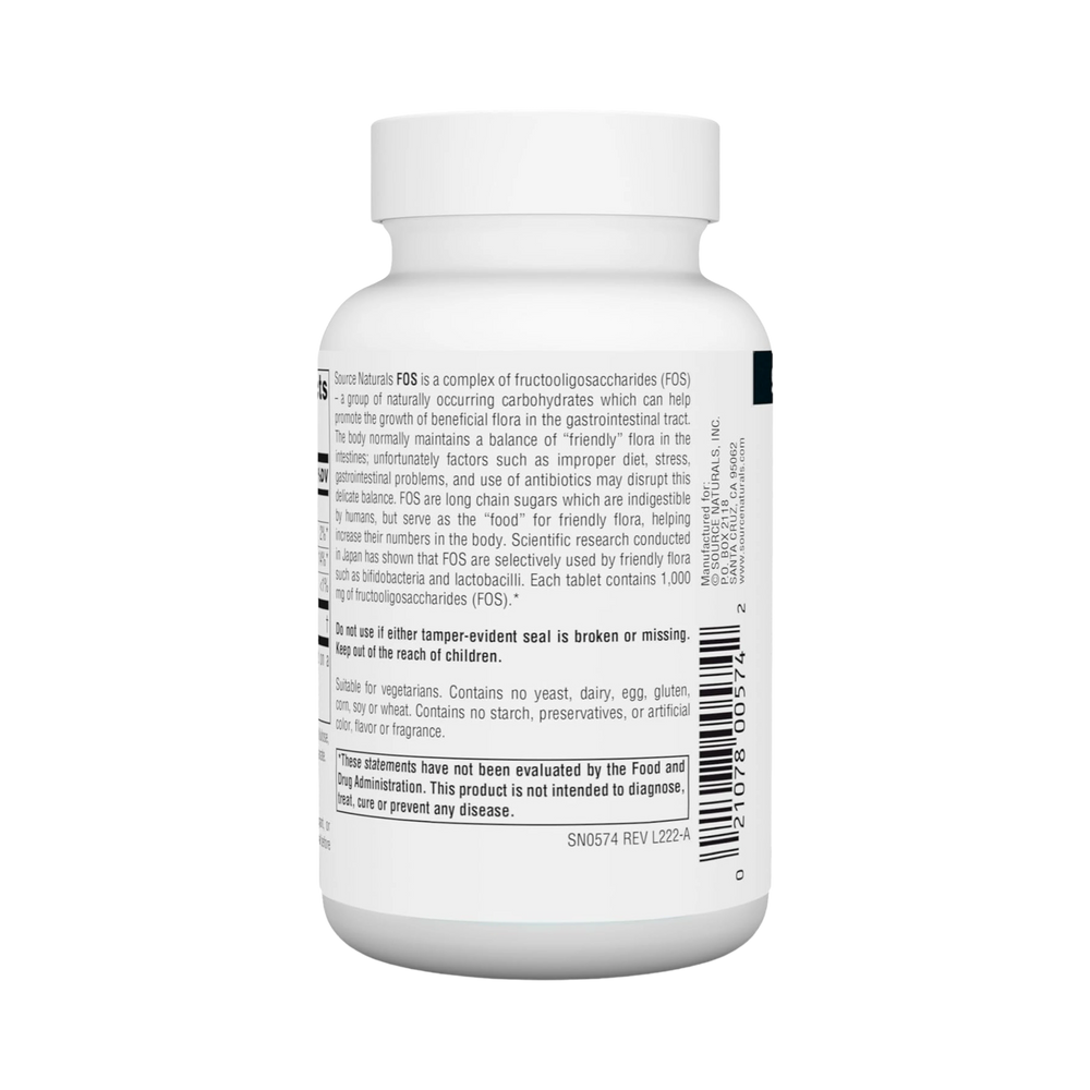 Source Naturals, FOS, 1000 Mg, 50 Tablets