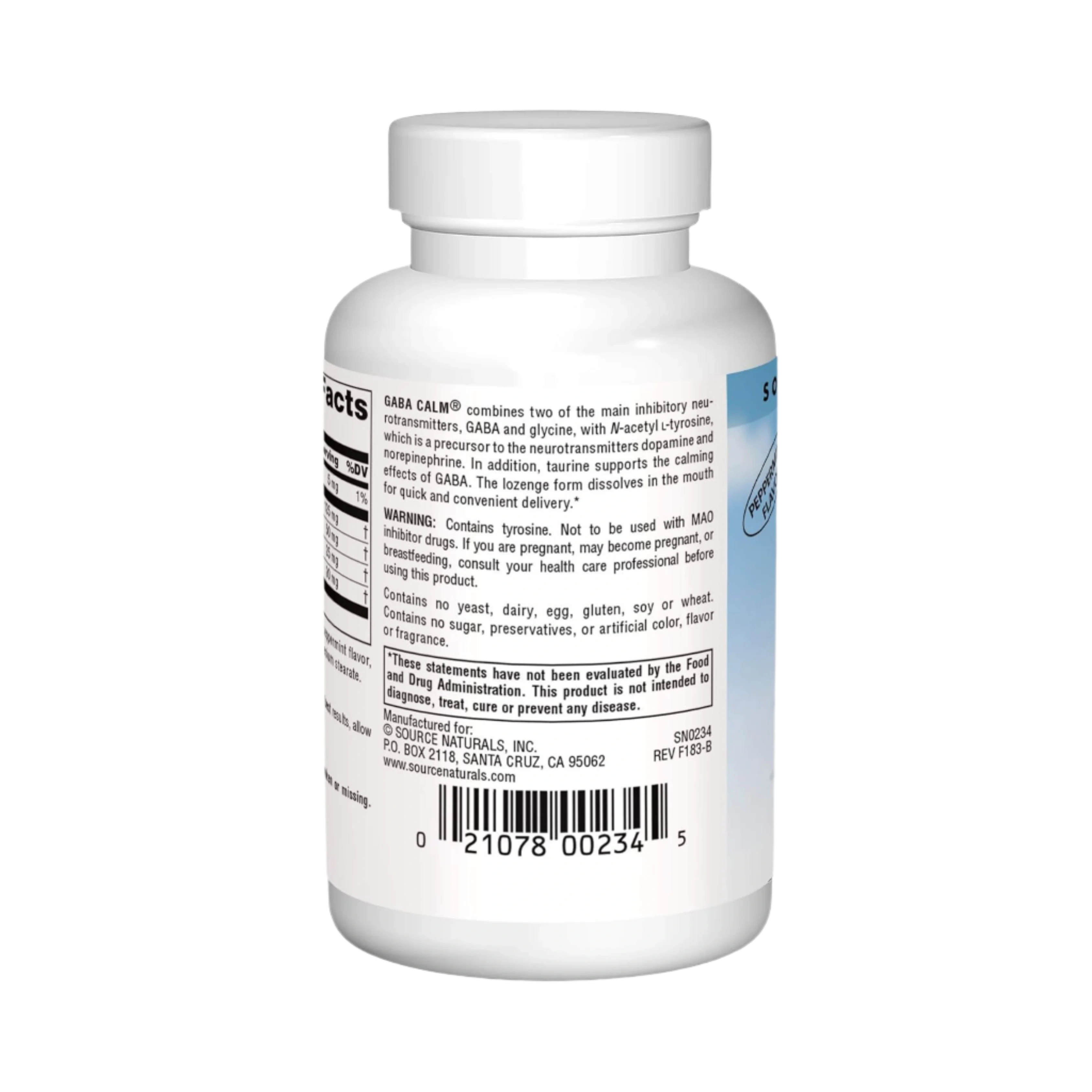 Source Naturals, GABA Calm Peppermint, 60 lozenges