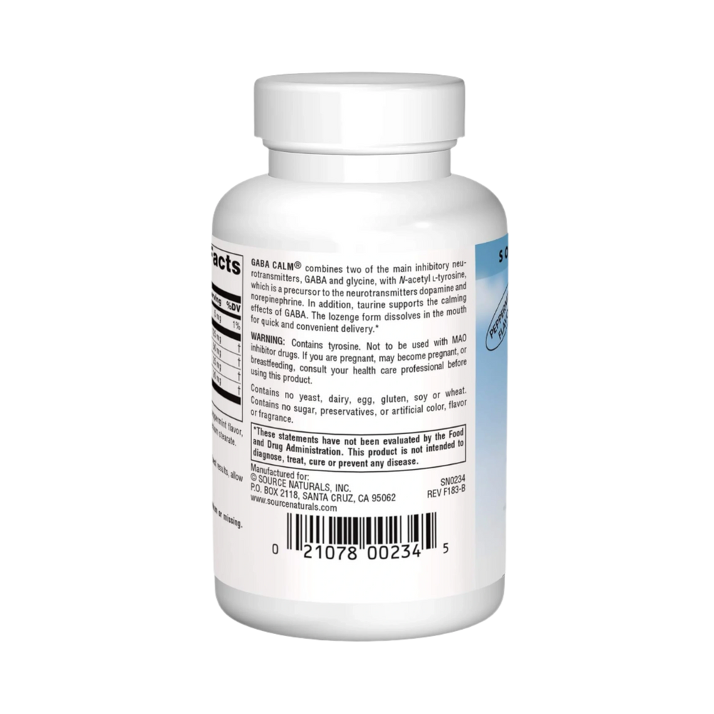 Source Naturals, GABA Calm Peppermint, 60 lozenges