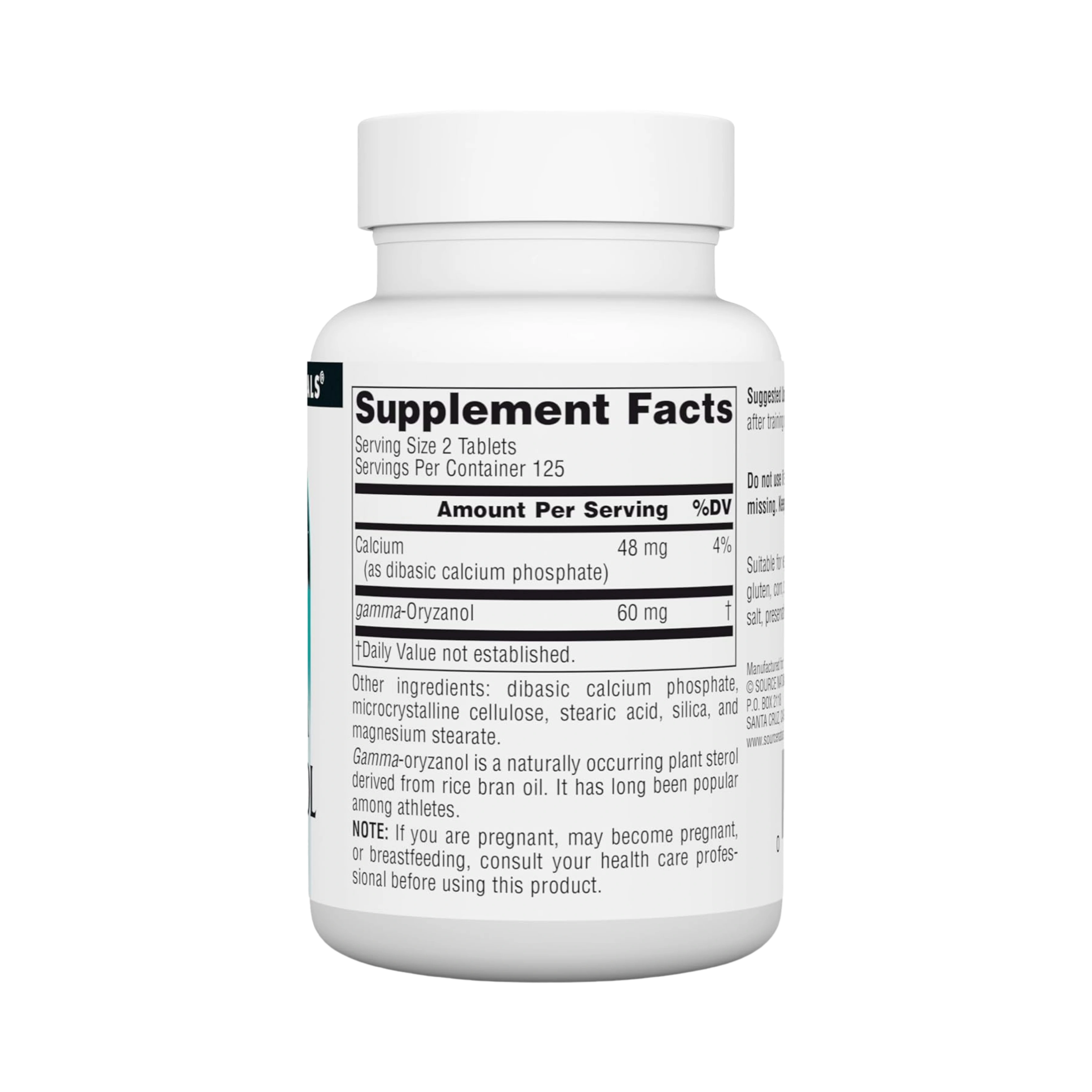 Source Naturals, Gamma Oryzanol, 30 Mg, 250 Tablets