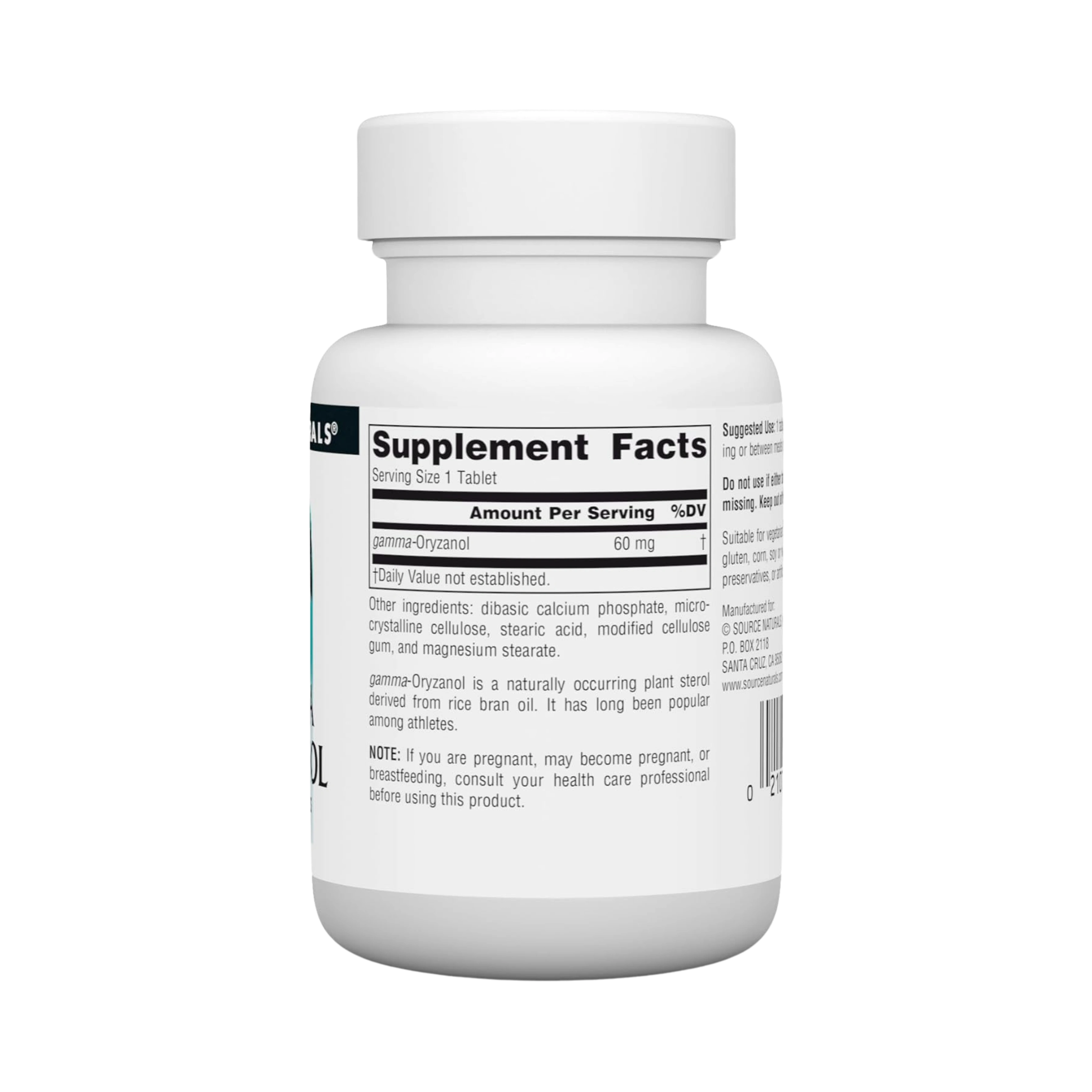 Source Naturals, Gamma Oryzanol, 60 Mg, 100 Tablets