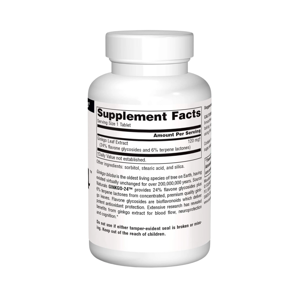 Source Naturals, Ginkgo-24, 120 Mg, 120 Tablets