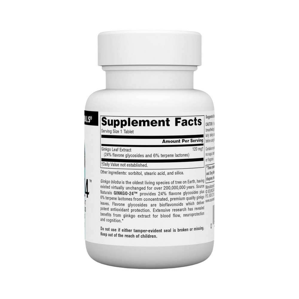 Source Naturals, Ginkgo-24, 120 Mg, 30 Tablets