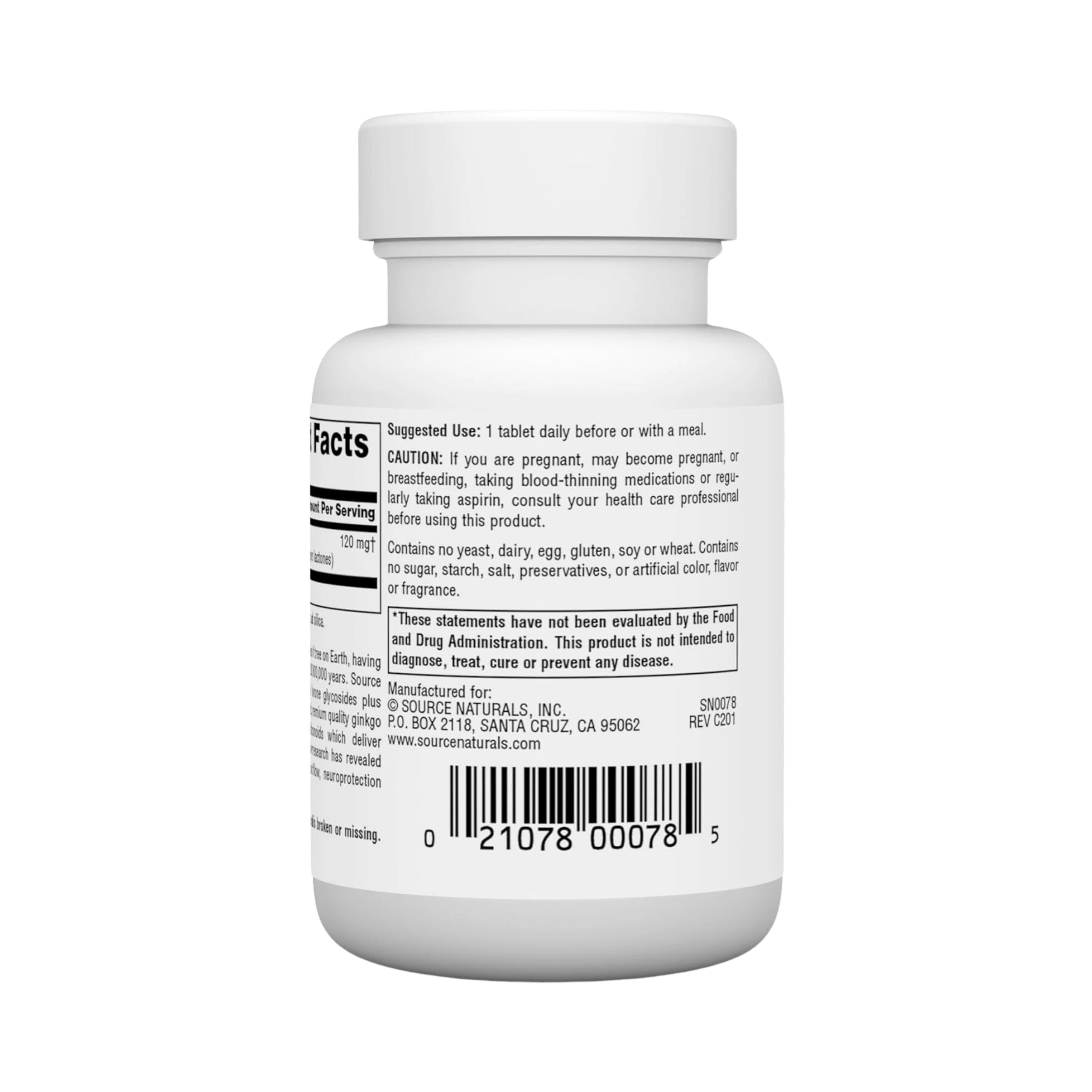 Source Naturals, Ginkgo-24, 120 Mg, 30 Tablets