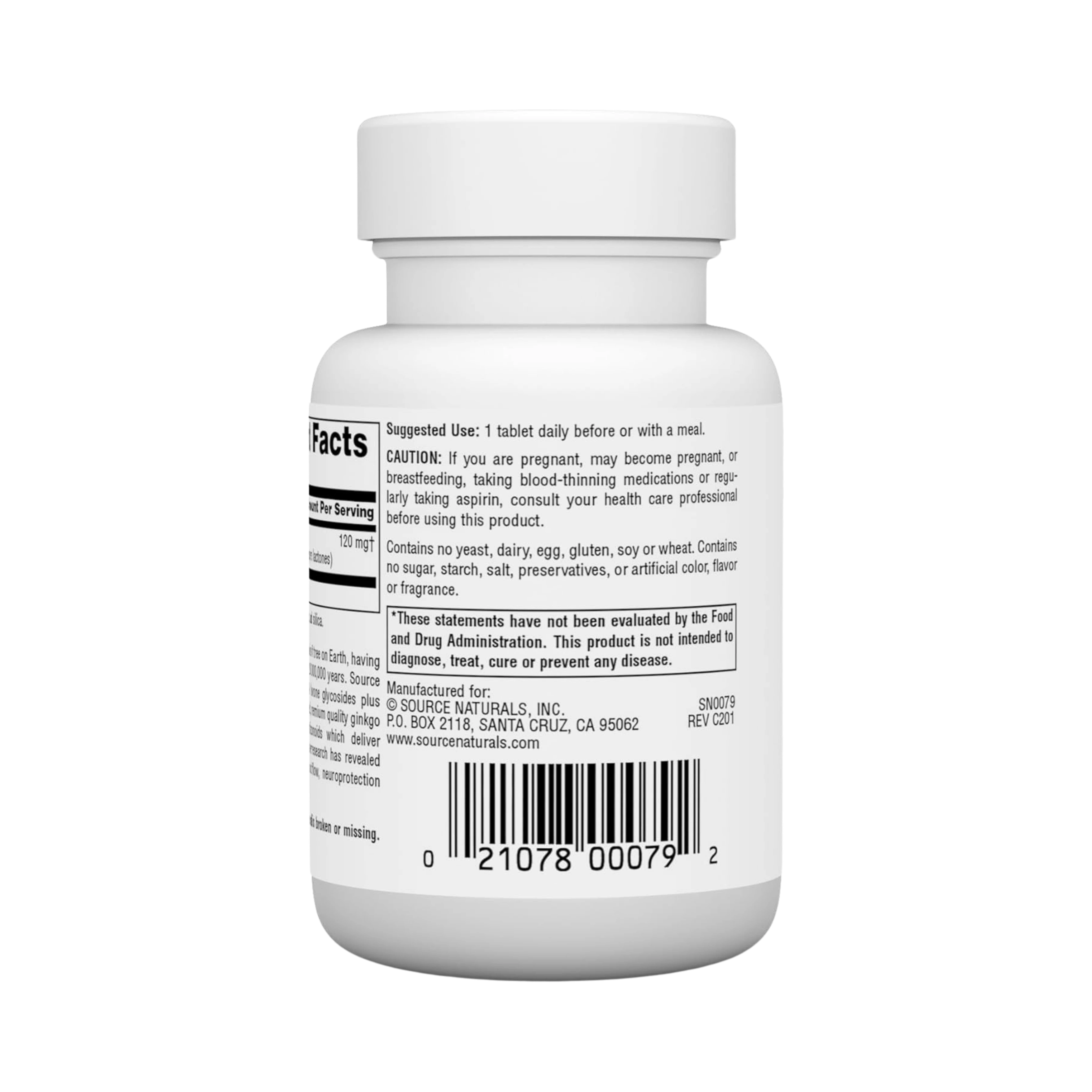 Source Naturals, Ginkgo-24, 120 Mg, 60 Tablets