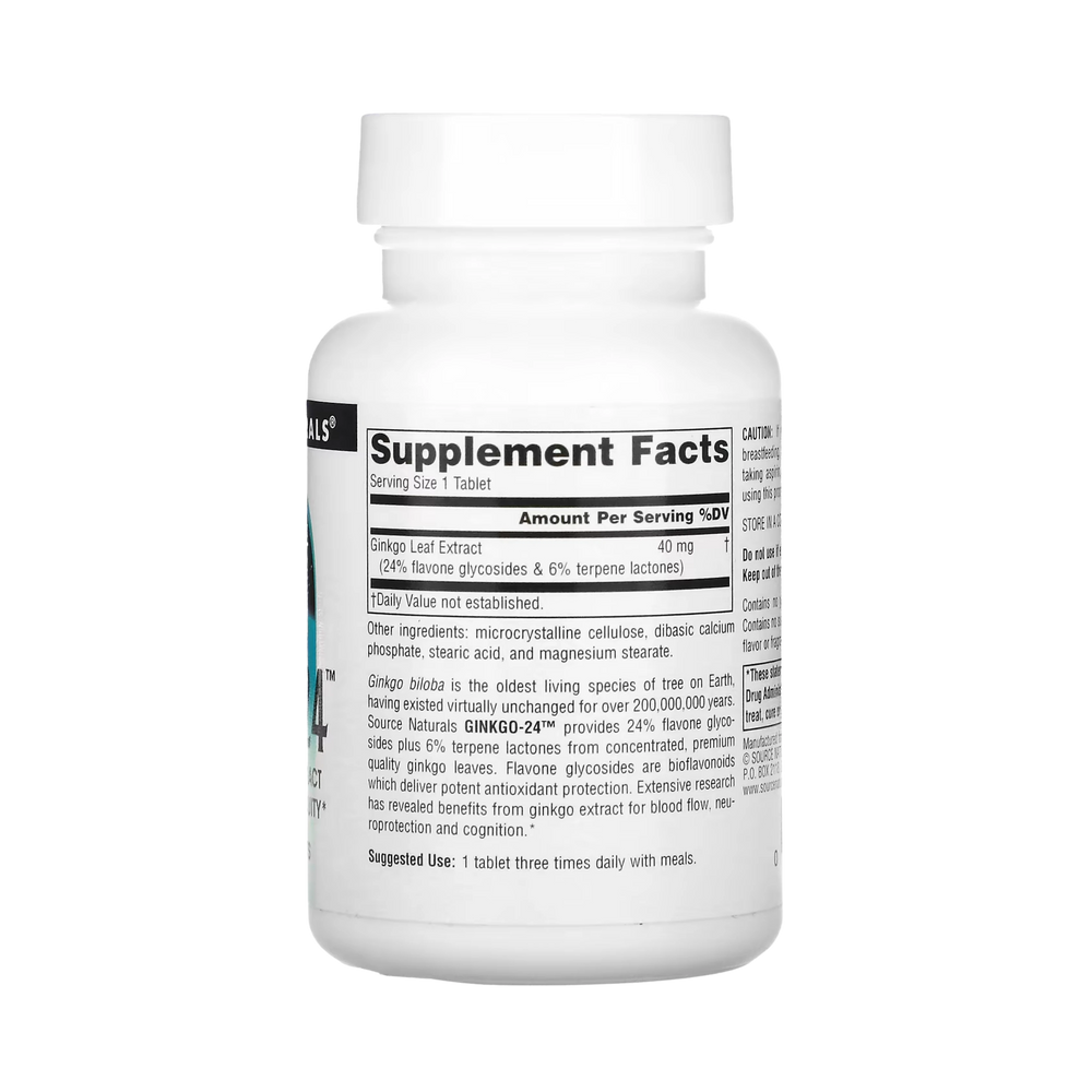 Source Naturals, Ginkgo-24, 40 Mg, 120 Tablets