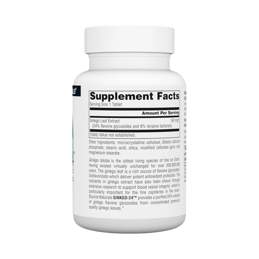 Source Naturals, Ginkgo-24, 60 Mg, 120 Tablets