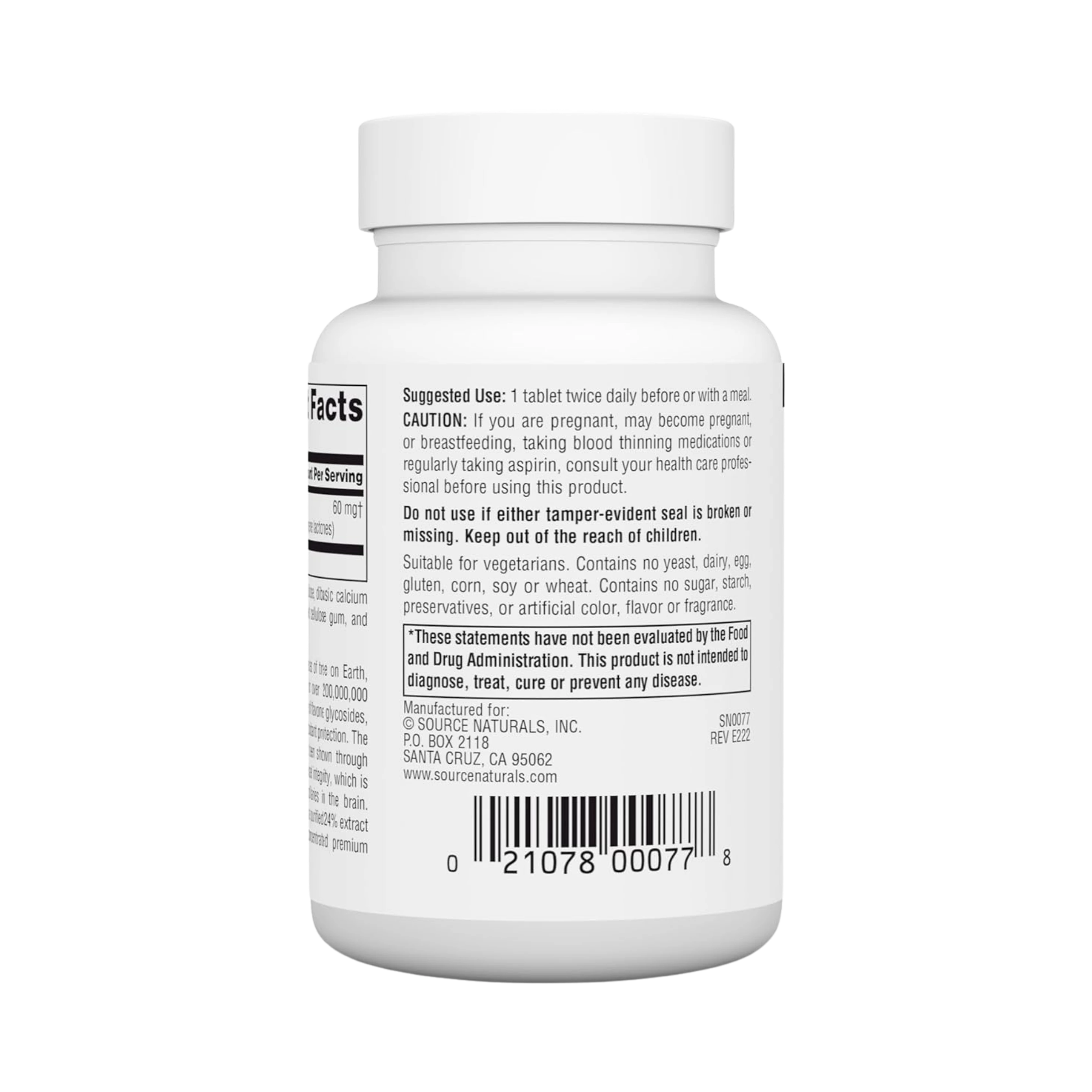 Source Naturals, Ginkgo-24, 60 Mg, 120 Tablets