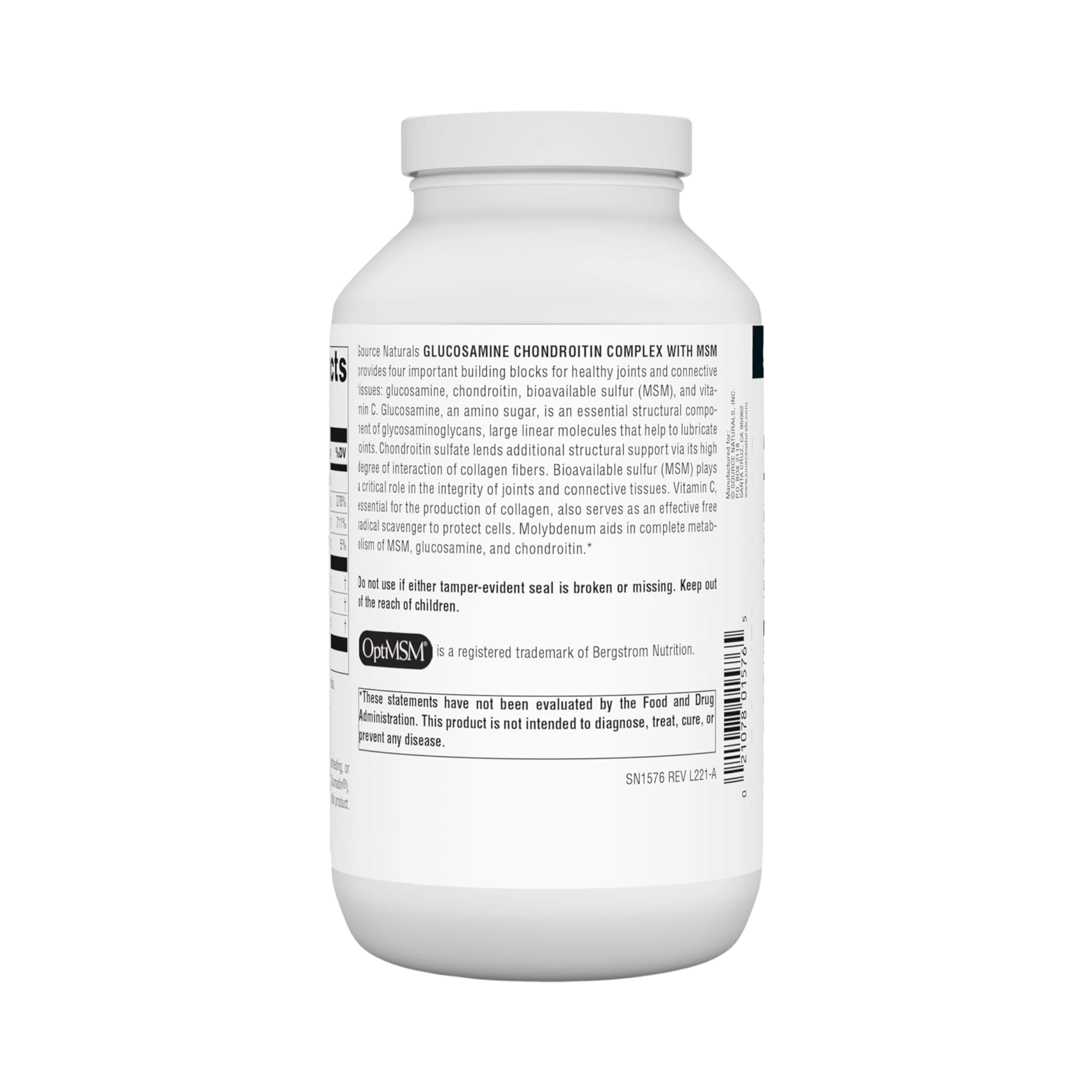Source Naturals, Glucosamine Chondroitin Complex with MSM, 240 Tablets