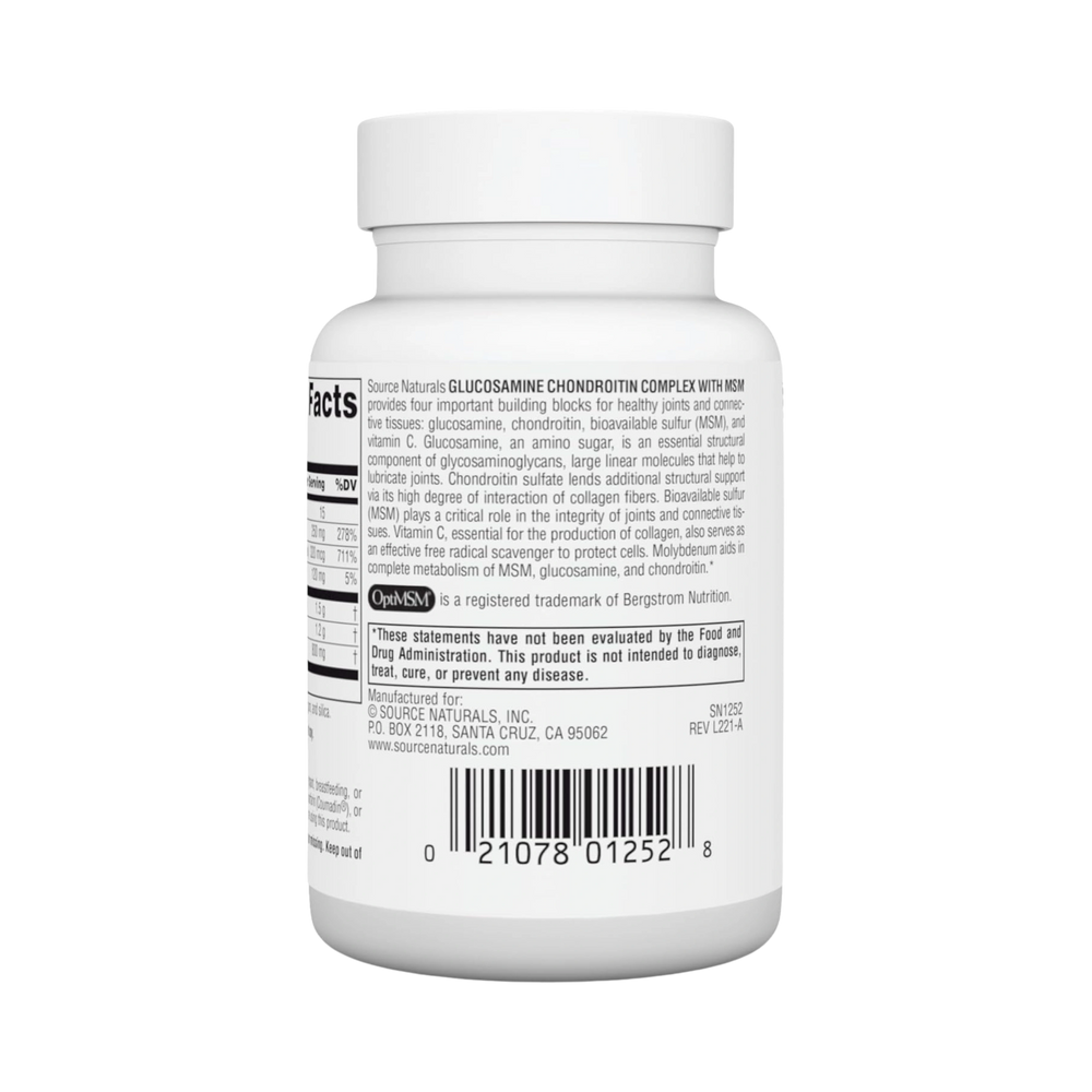Source Naturals, Glucosamine Chondroitin Complex with MSM, 30 Tablets