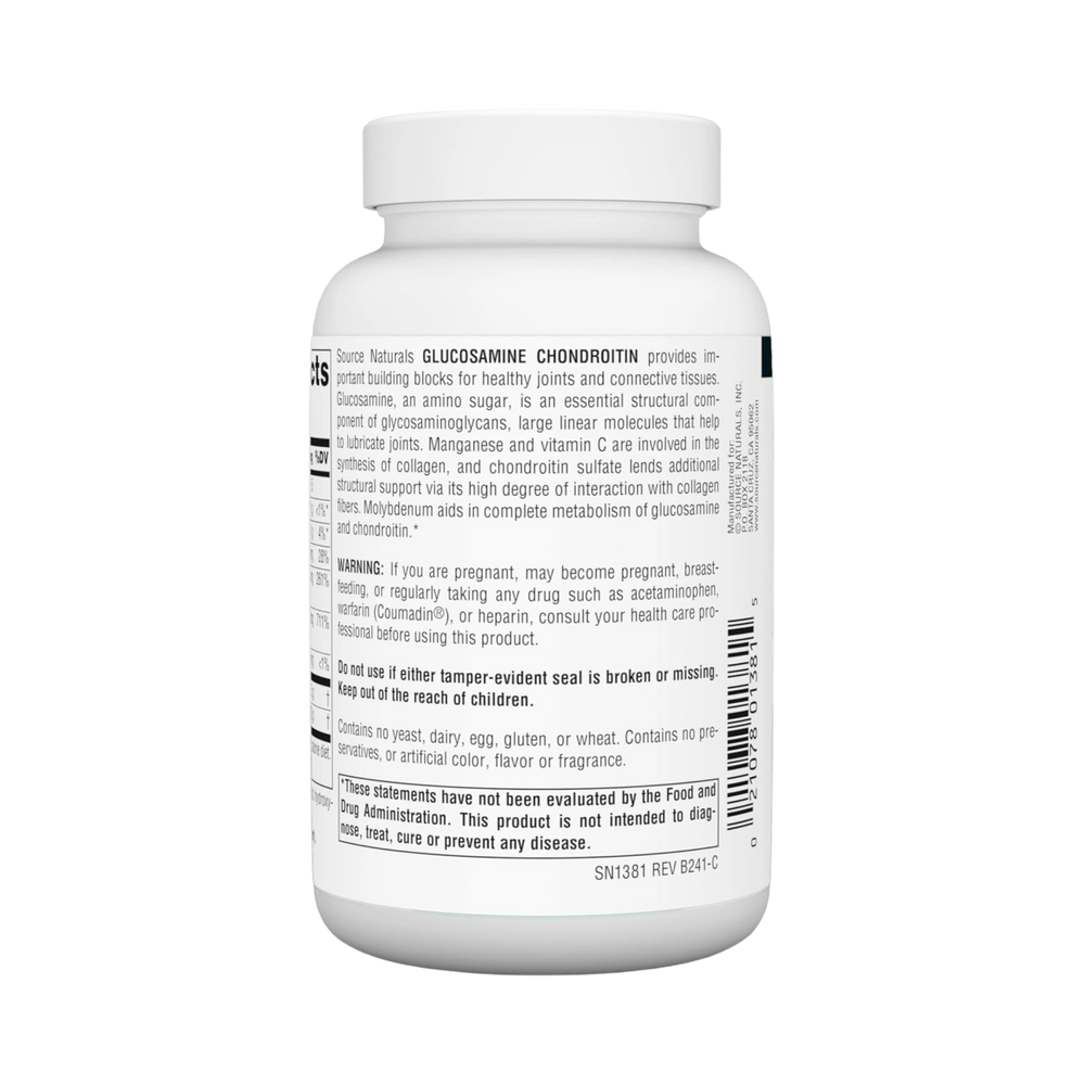 Source Naturals, Glucosamine Chondroitin, Extra Strength, 60 Tablets