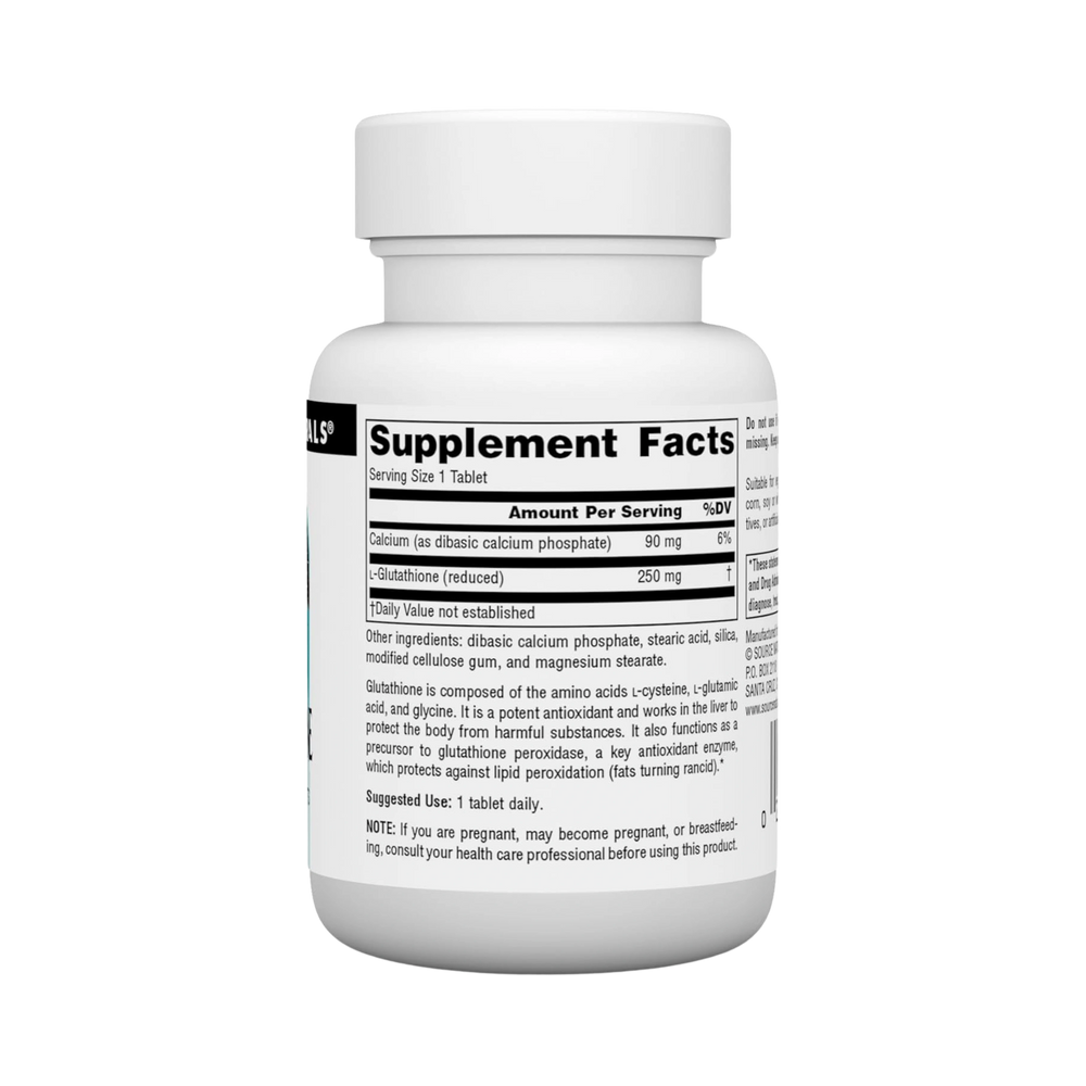 Source Naturals, Glutathione, Reduced, 250 Mg, 30 Tablets