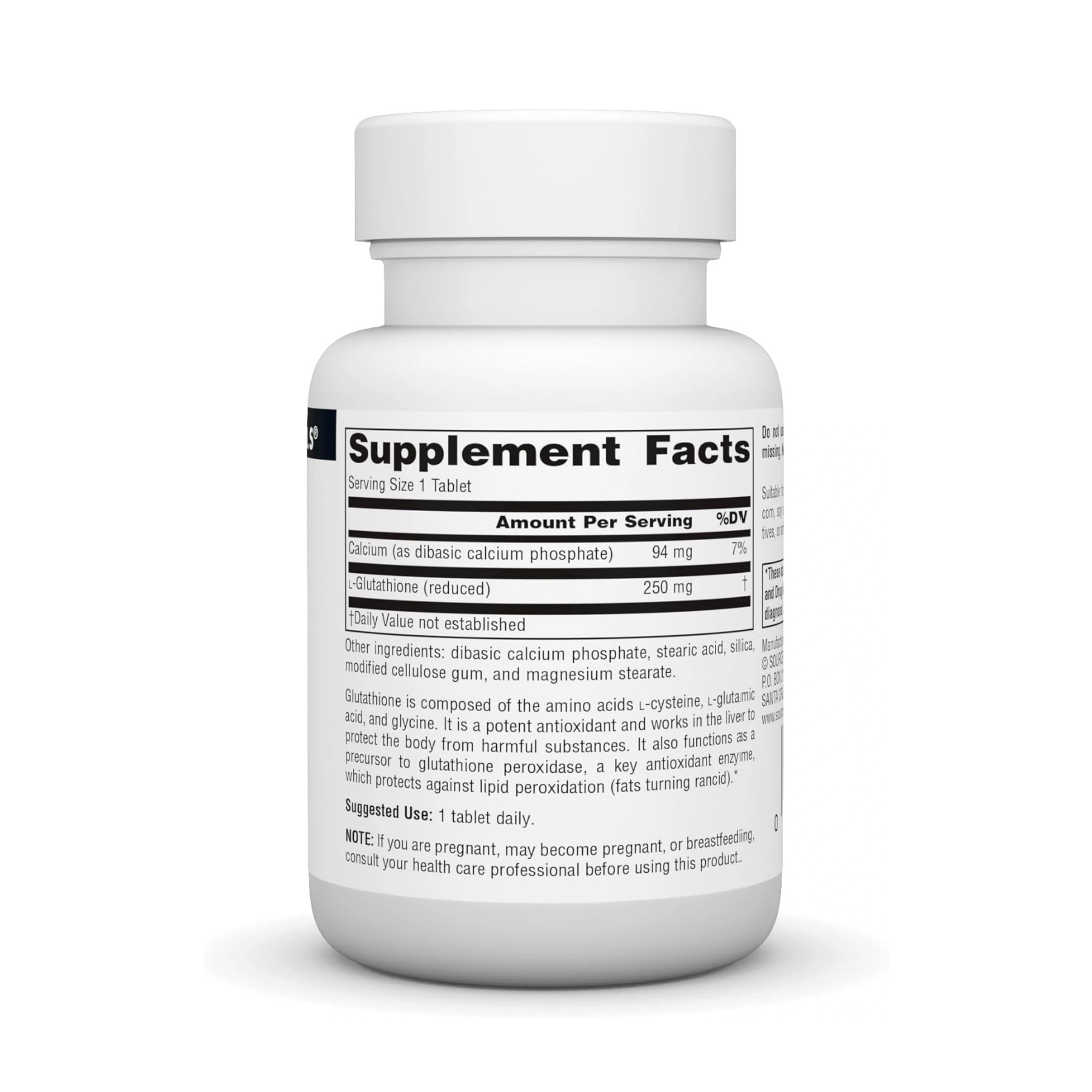 Source Naturals, Glutathione, Reduced, 250 Mg, 60 Tablets
