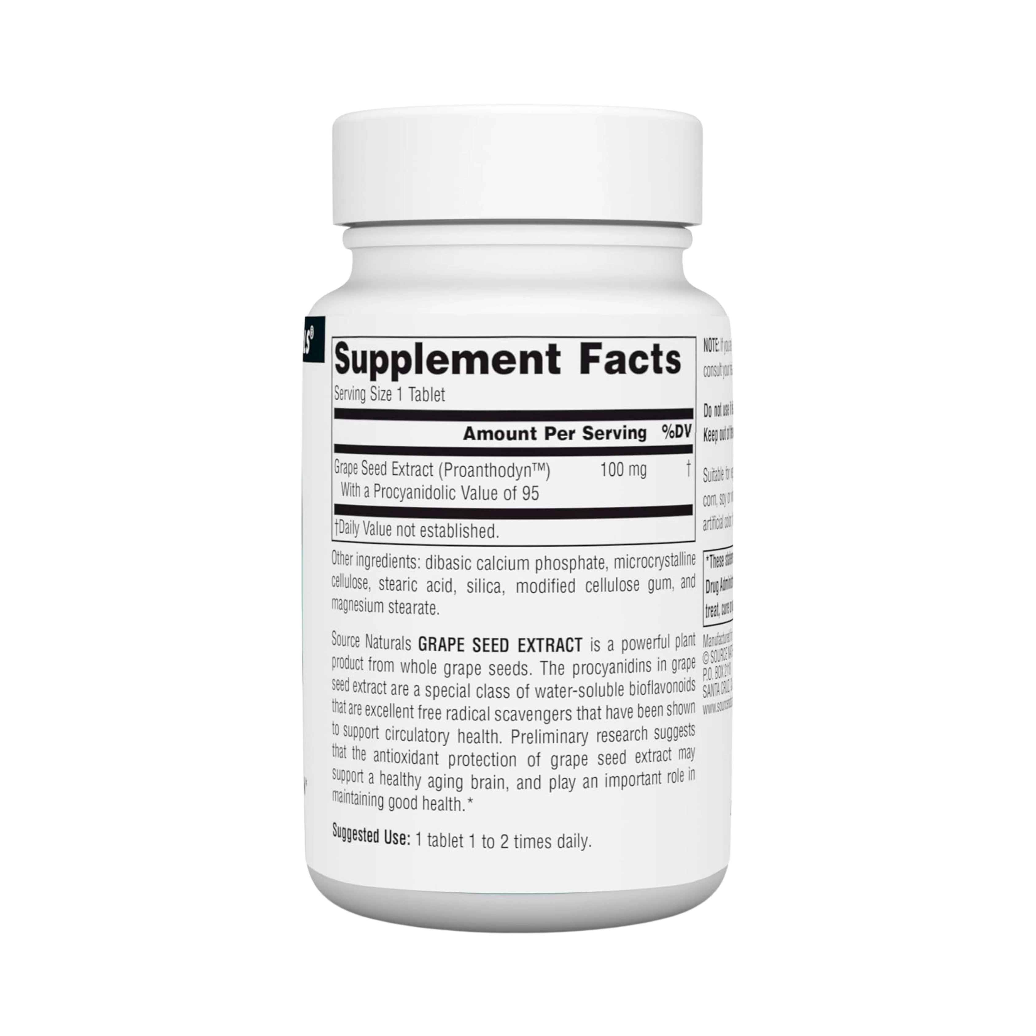 Source Naturals, Grape Seed Extract, Proanthodyn, 100 Mg, 120 Tablets