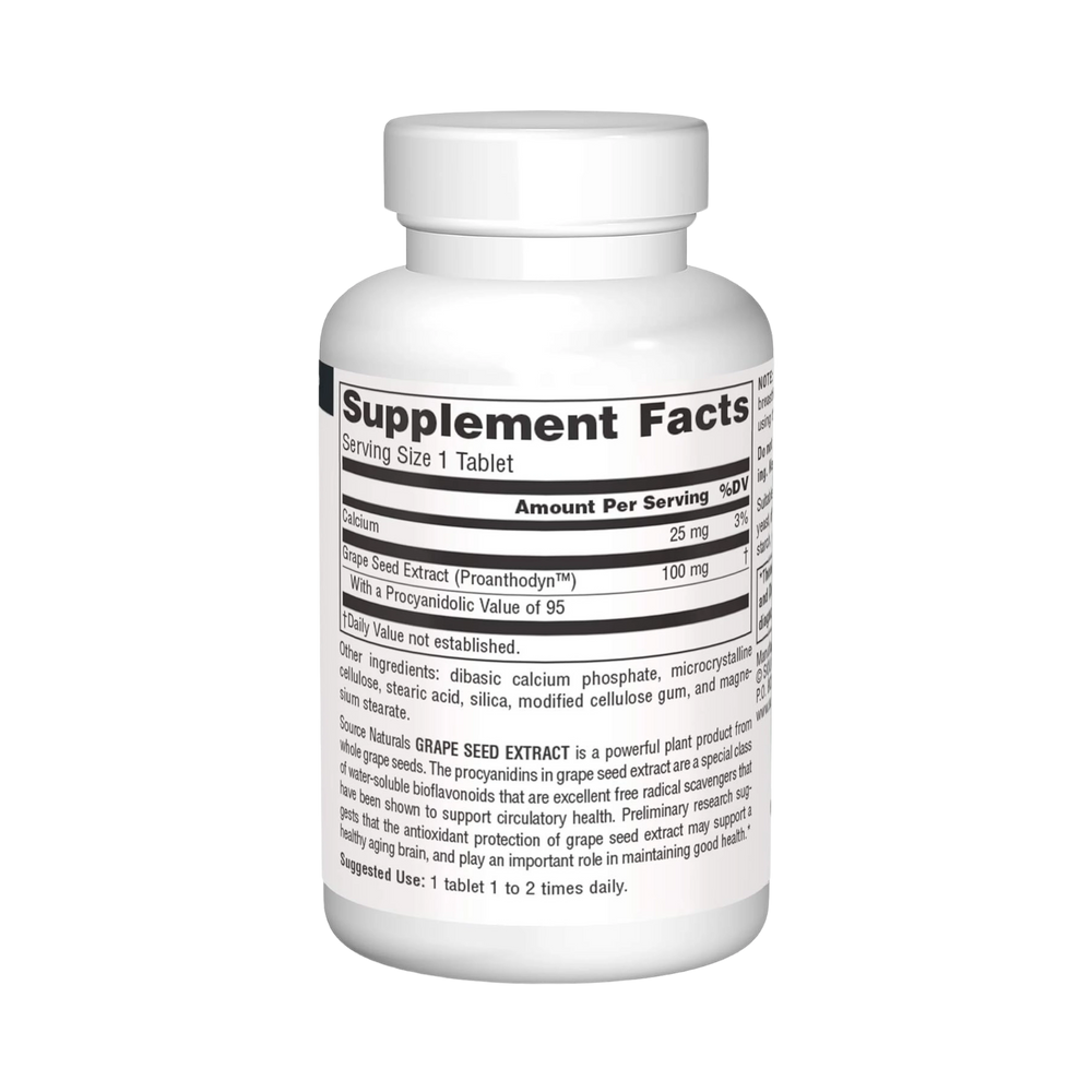 Source Naturals, Grape Seed Extract, Proanthodyn, 100 Mg, 60 Tablets