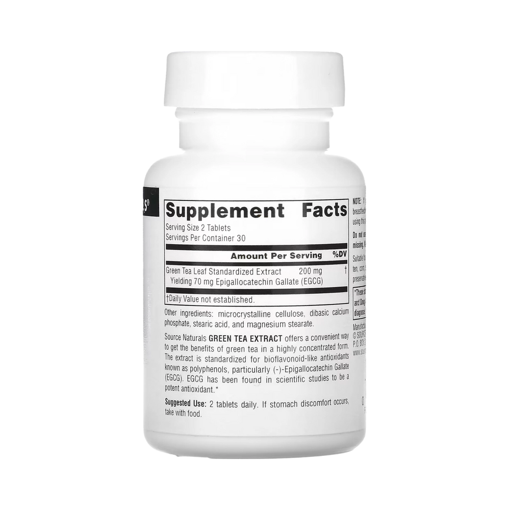 Source Naturals, Green Tea Extract, 100 Mg, 30 Tablets