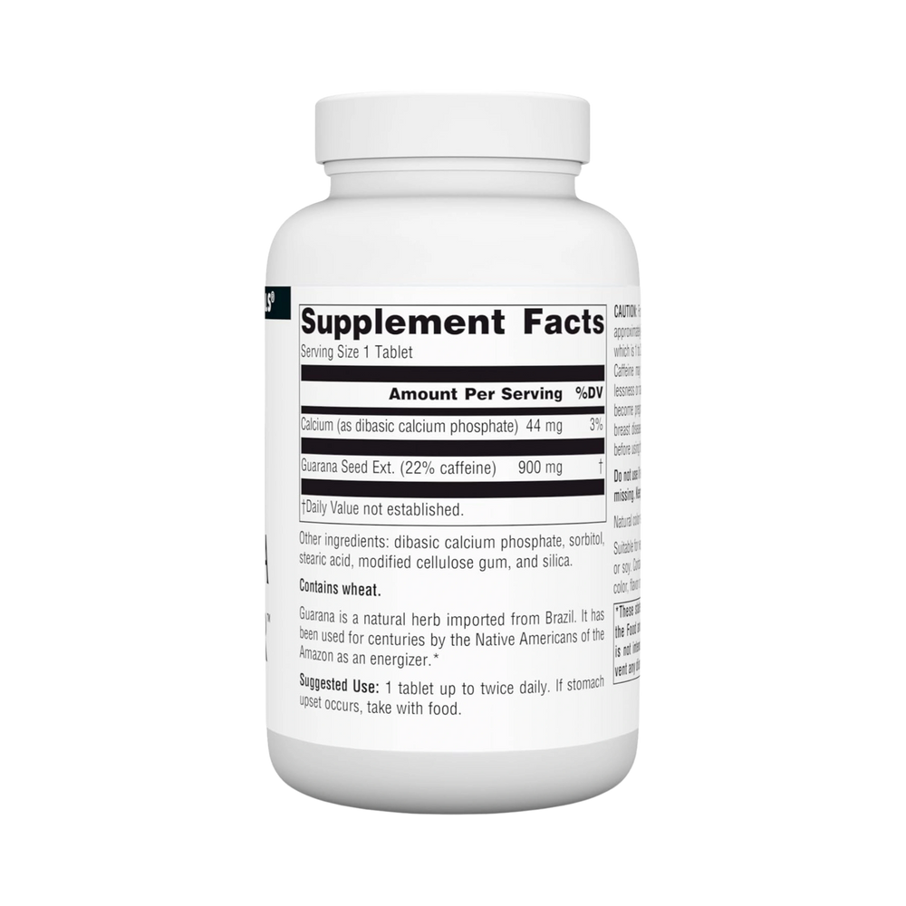 Source Naturals, Guarana Energizer, 900 Mg, 100 Tablets