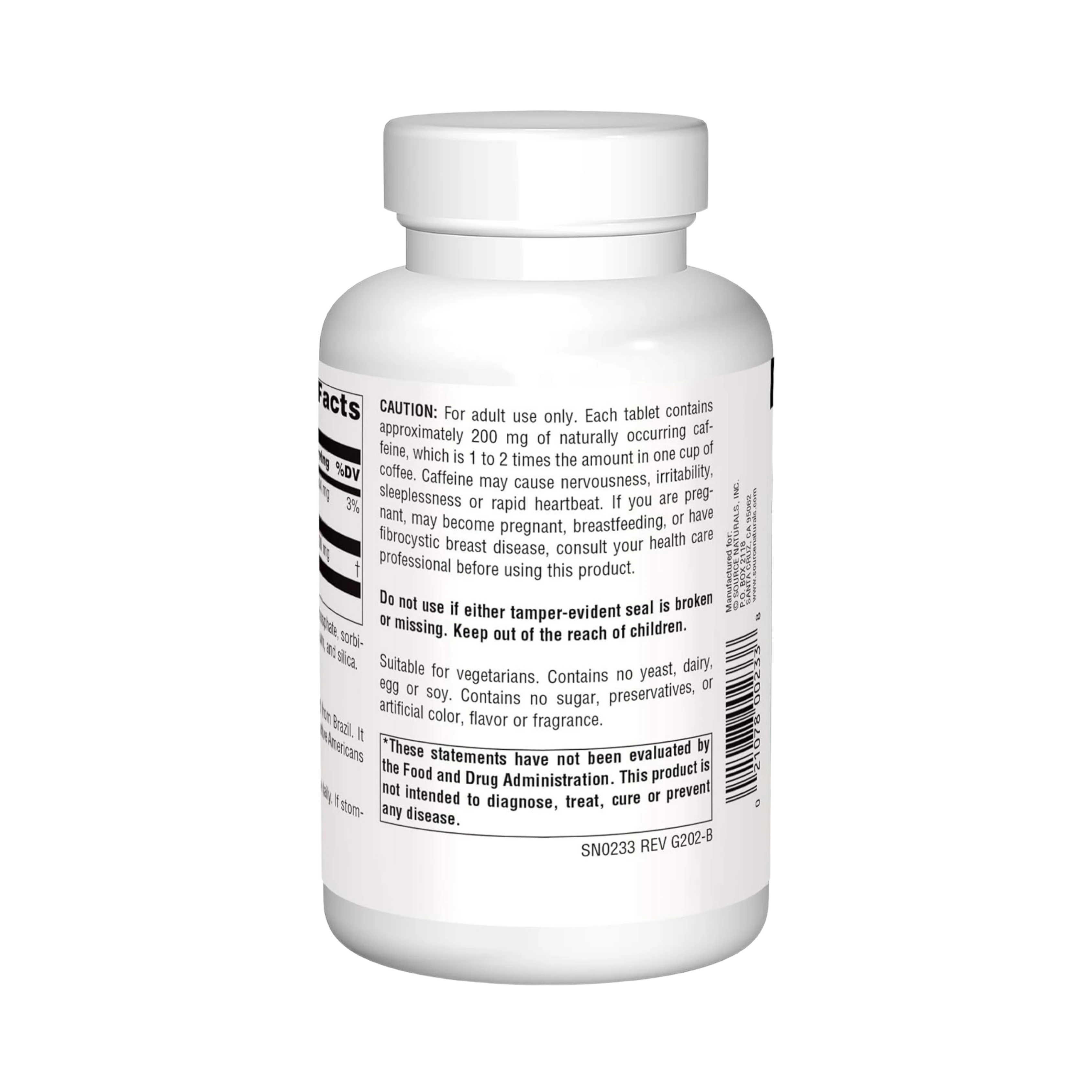 Source Naturals, Guarana Energizer, 900 Mg, 200 Tablets