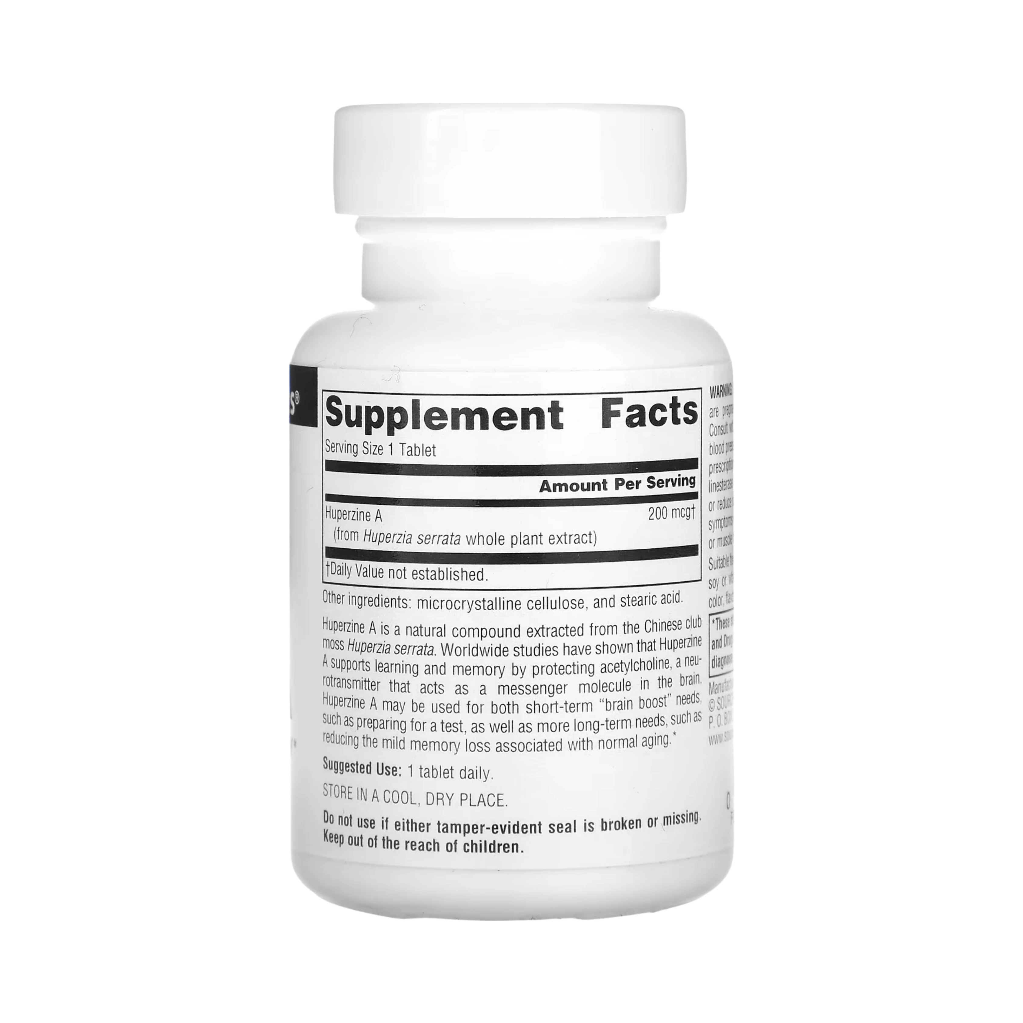 Source Naturals, Huperzine A, 200 Mcg, 120 Tablets