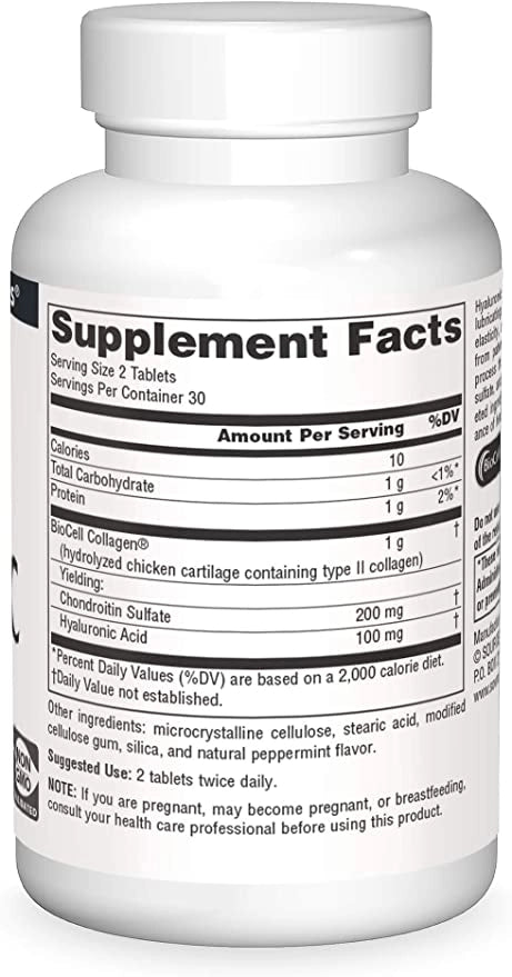 Source Naturals, Hyaluronic Acid 50mg (30, 60, 120) Tabs | Maple Herbs