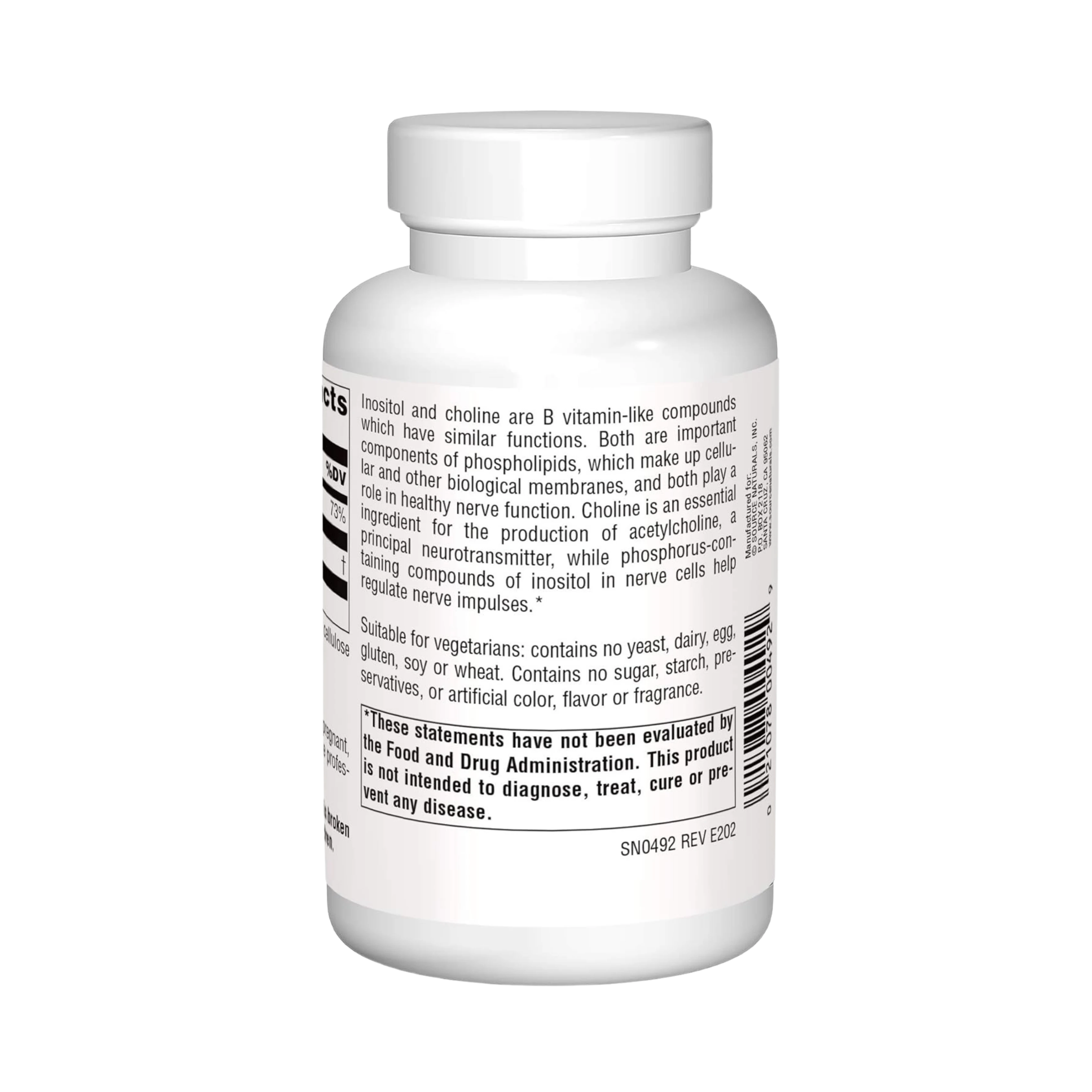 Source Naturals, Inositol & Choline, 800 Mg, 100 Tablets